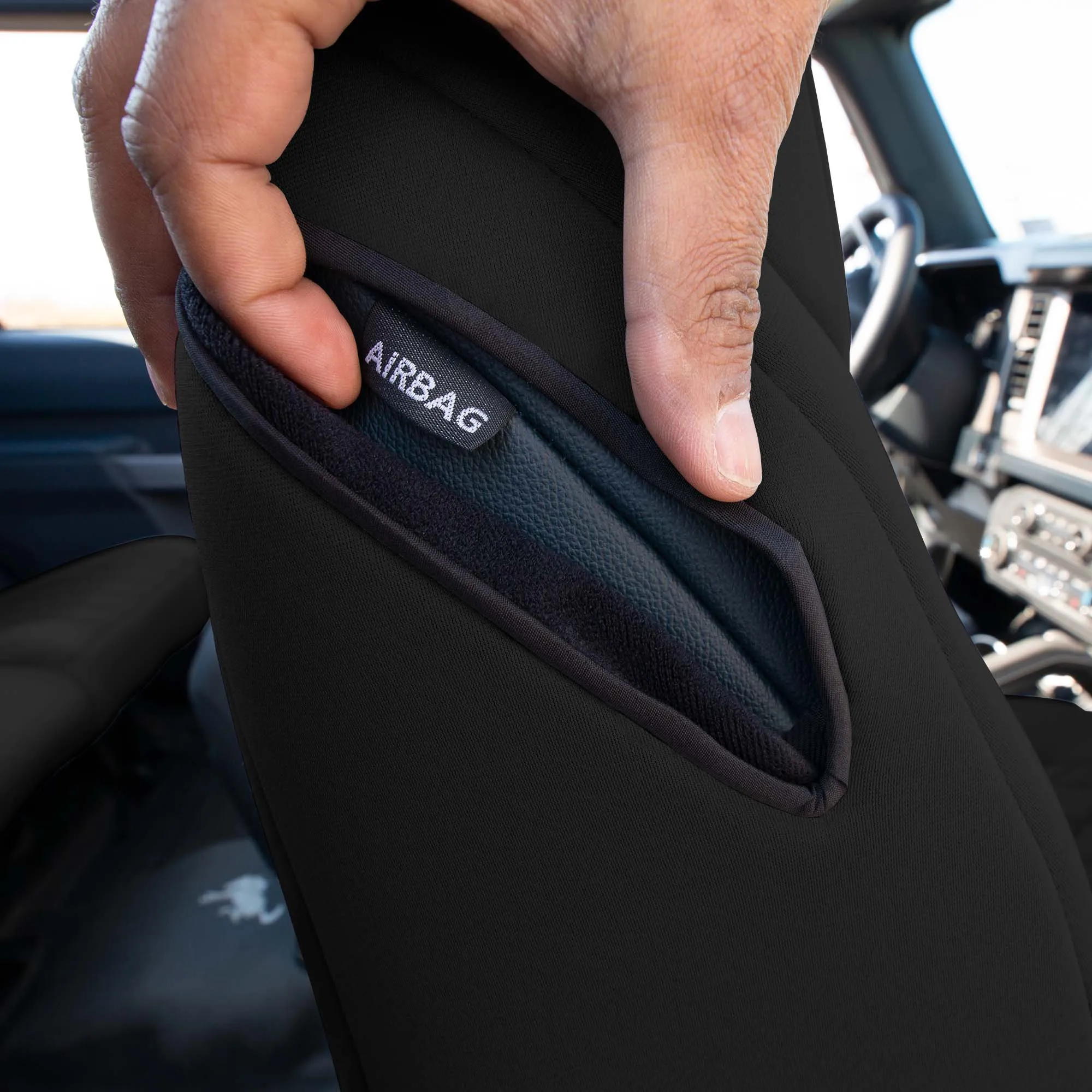 Ford Bronco Full Size SUV 2021-2024 - Front Set Seat Covers  -  Black Ultraflex Neoprene