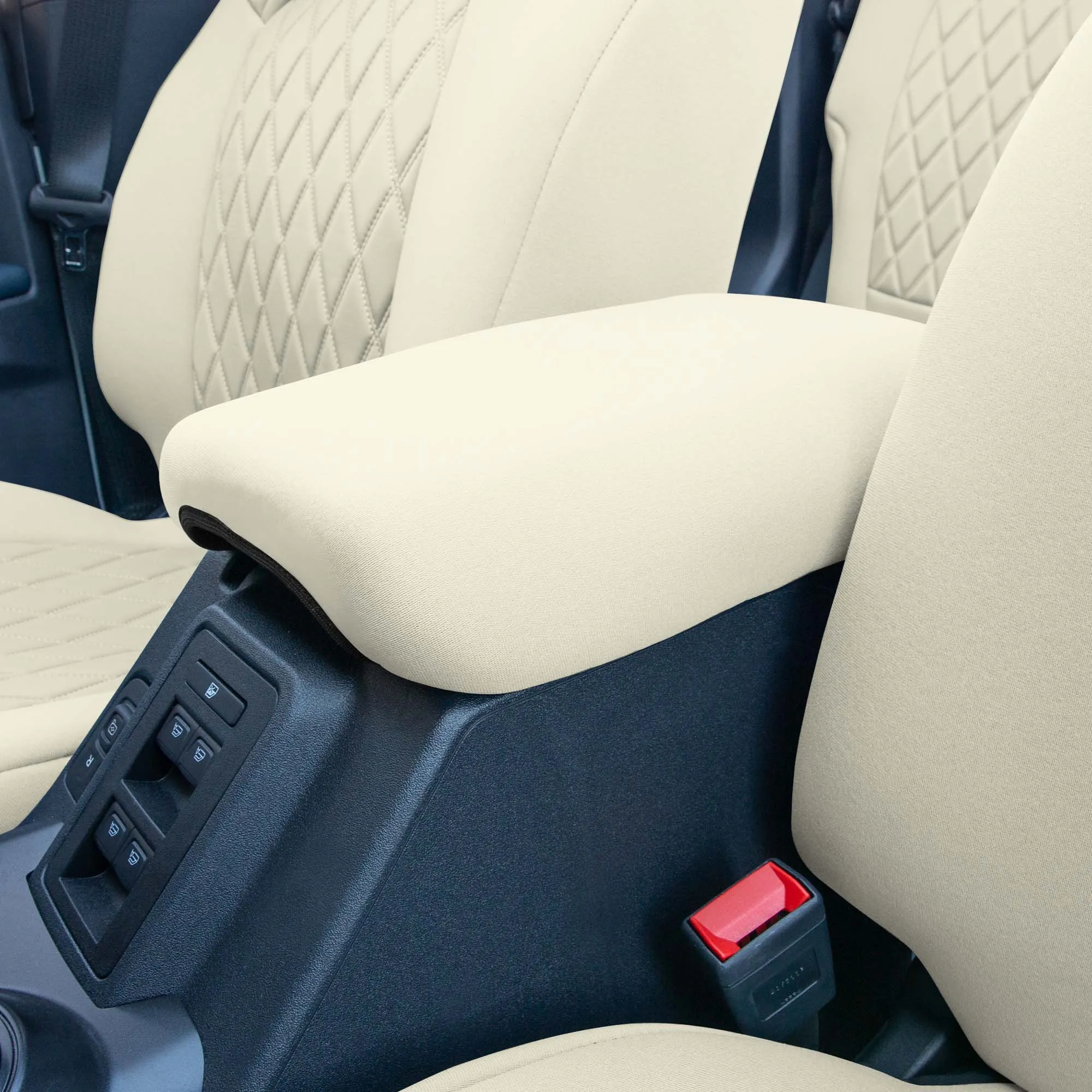 Ford Bronco Full Size SUV 2021-2024 - Front Set Seat Covers  -  Solid Beige Ultraflex Neoprene