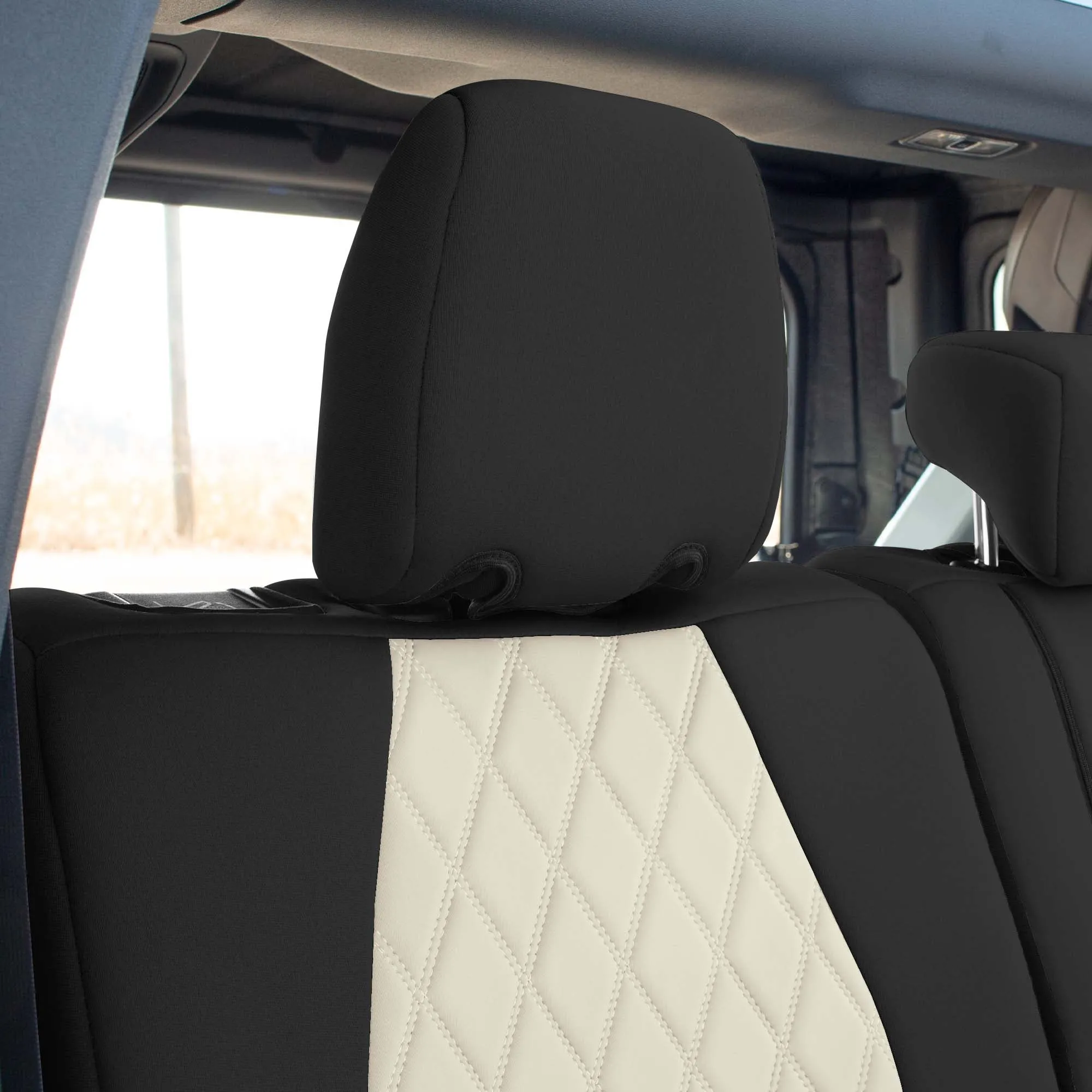 Ford Bronco Full Size SUV 2021-2024 - Full Set Seat Covers  - Beige Ultraflex Neoprene