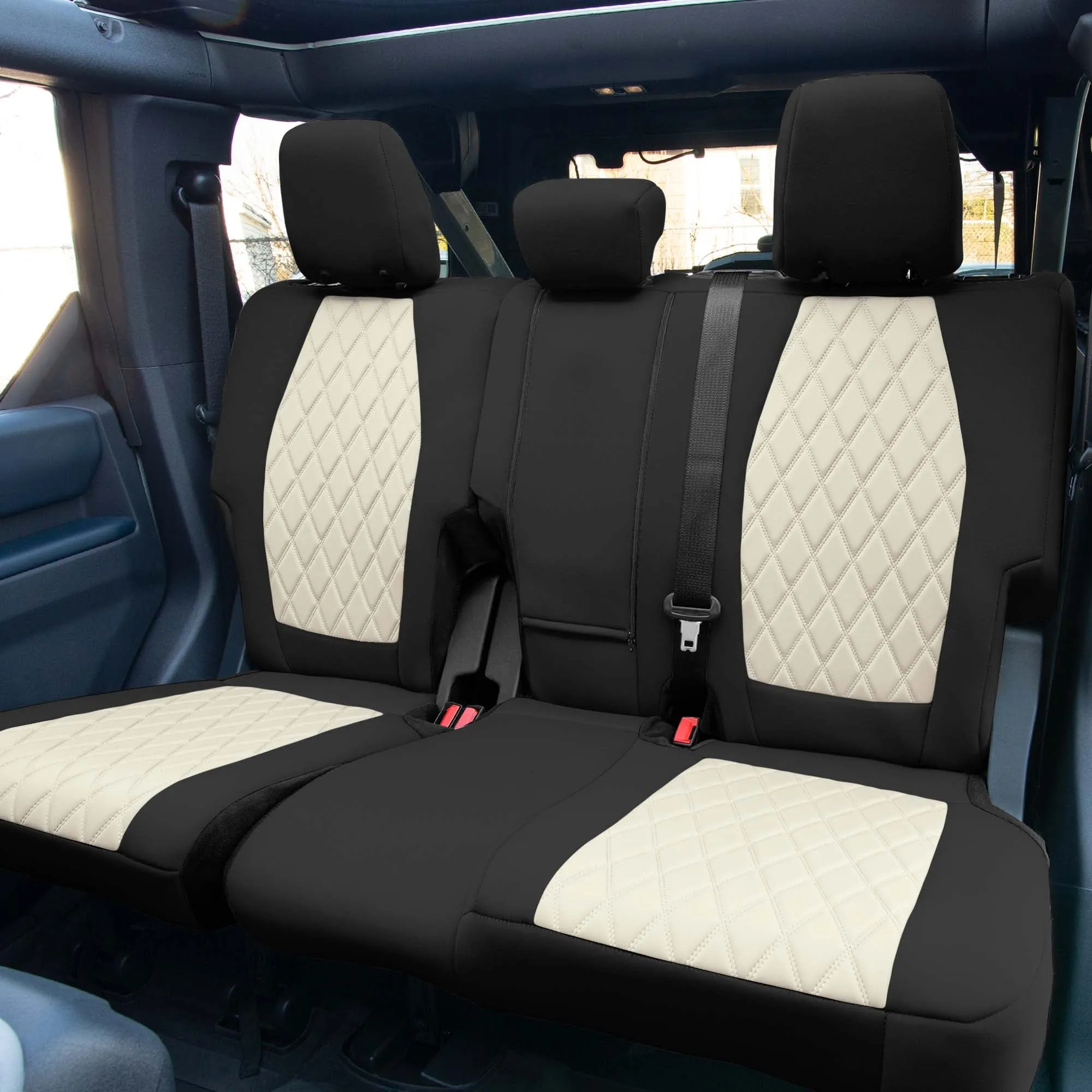 Ford Bronco Full Size SUV 2021-2024 - Full Set Seat Covers  - Beige Ultraflex Neoprene