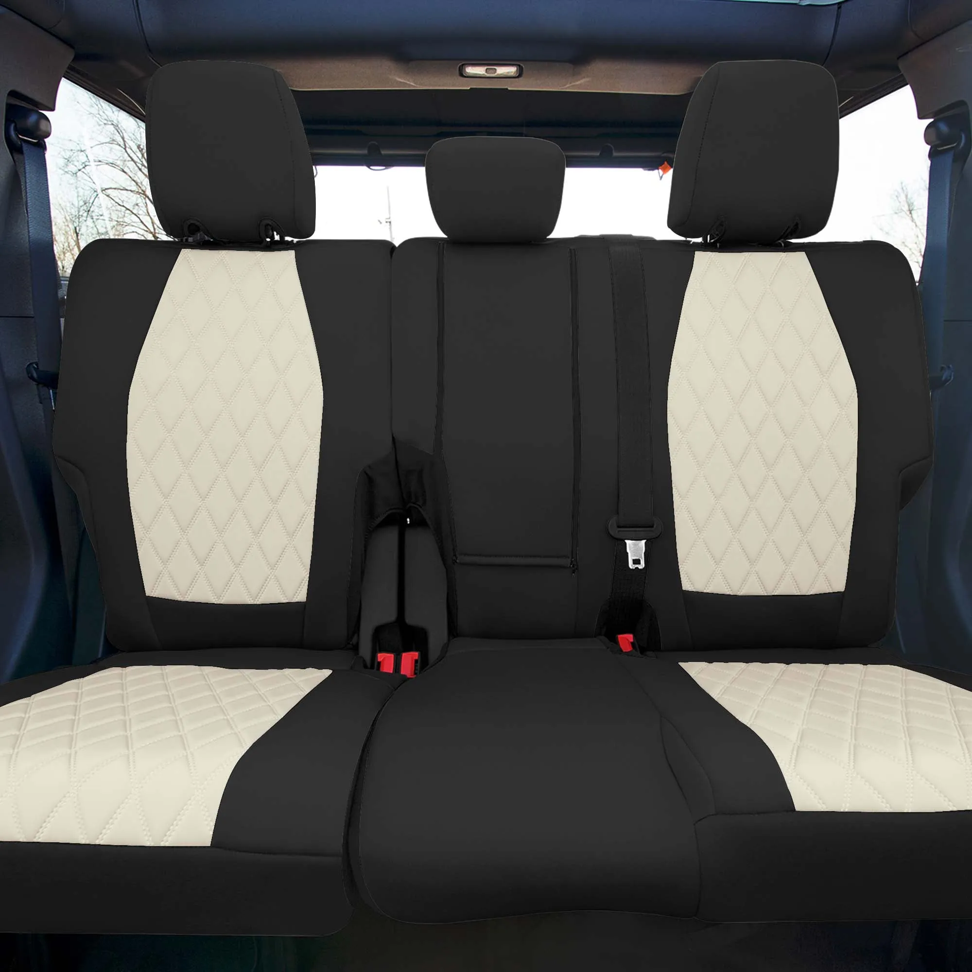 Ford Bronco Full Size SUV 2021-2024 - Full Set Seat Covers  - Beige Ultraflex Neoprene