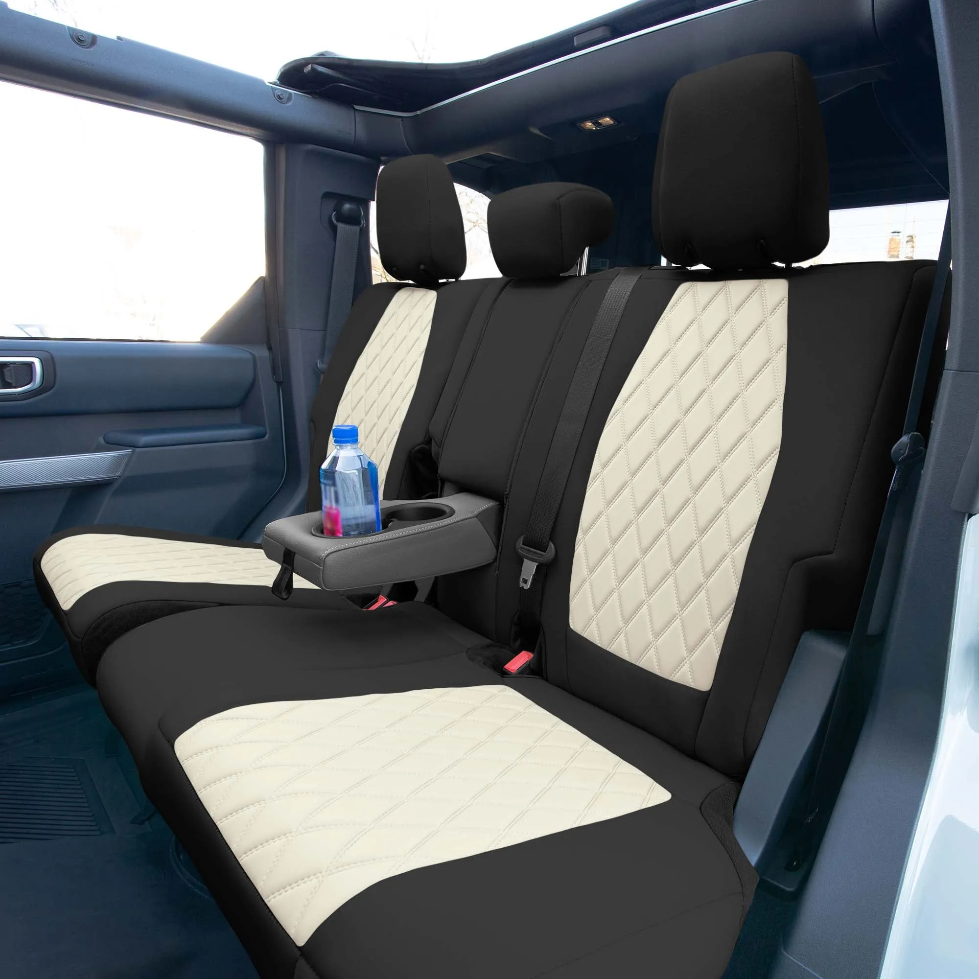 Ford Bronco Full Size SUV 2021-2024 - Full Set Seat Covers  - Beige Ultraflex Neoprene