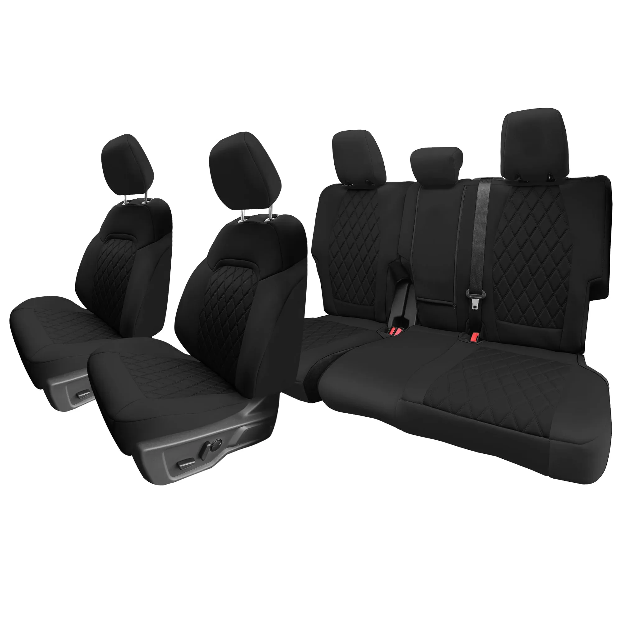 Ford Bronco Full Size SUV 2021-2024 - Full Set Seat Covers  - Black Ultraflex Neoprene