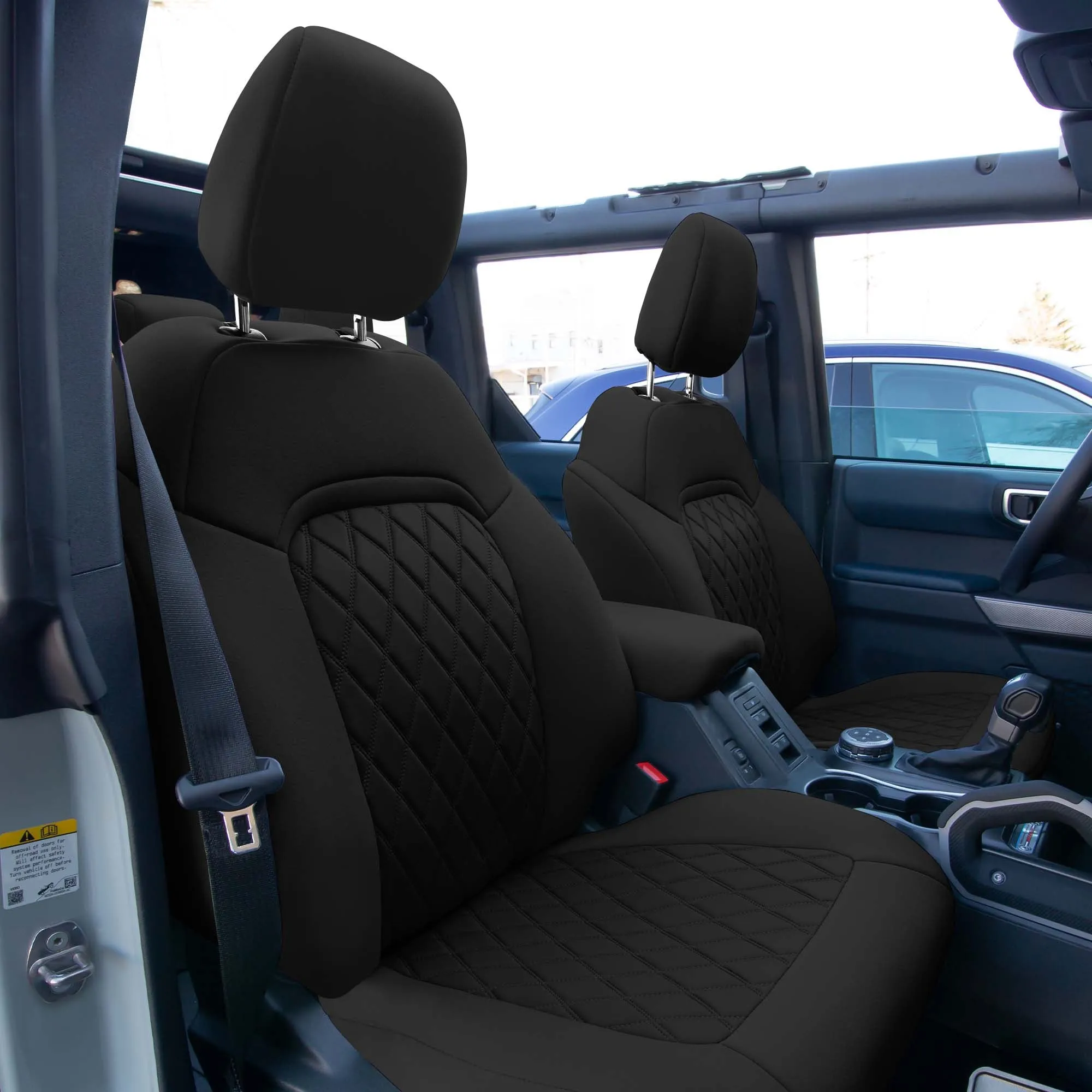 Ford Bronco Full Size SUV 2021-2024 - Full Set Seat Covers  - Black Ultraflex Neoprene