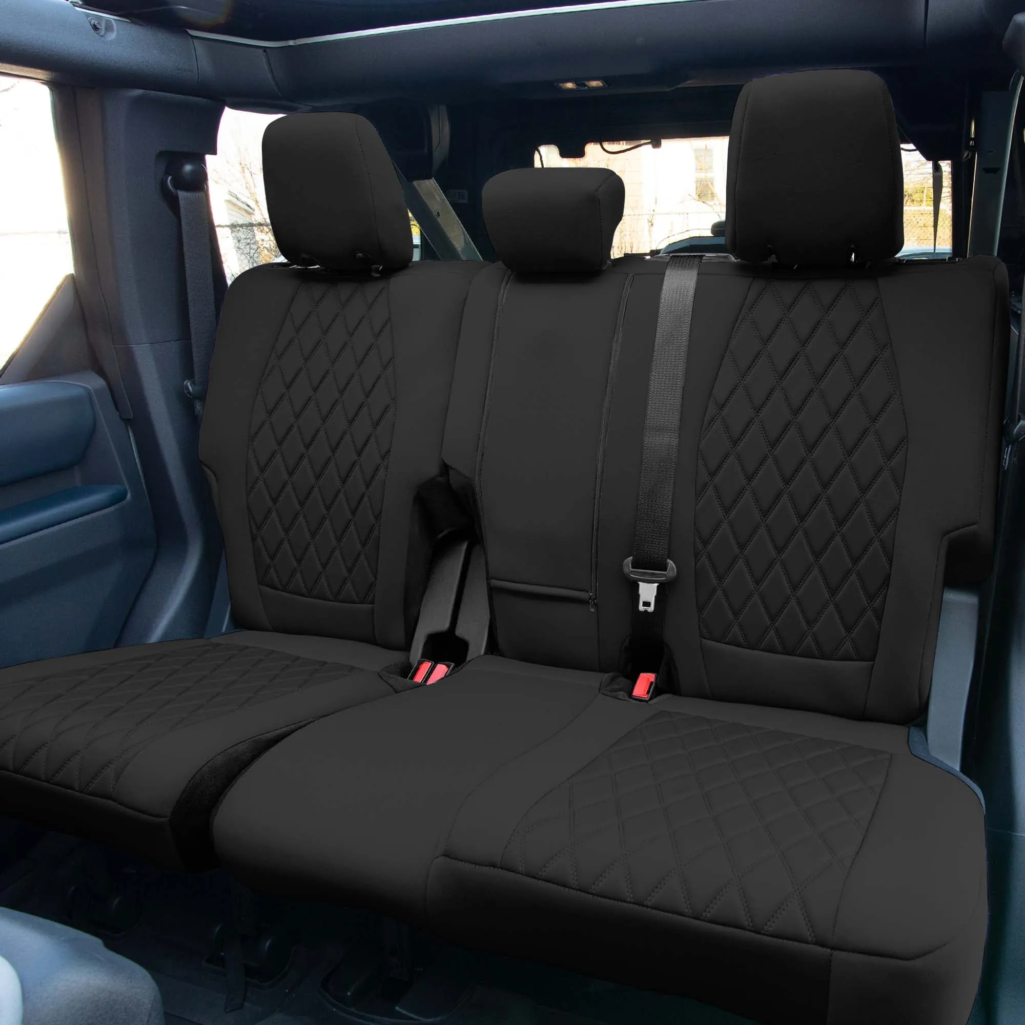 Ford Bronco Full Size SUV 2021-2024 - Full Set Seat Covers  - Black Ultraflex Neoprene