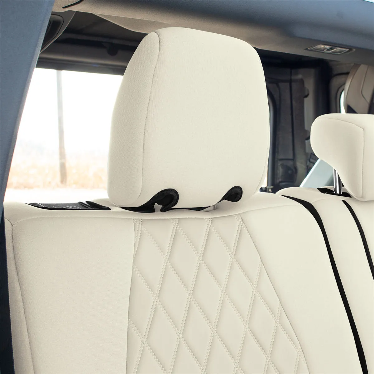 Ford Bronco Full Size SUV 2021-2024 - Full Set Seat Covers  - Solid Beige Ultraflex Neoprene