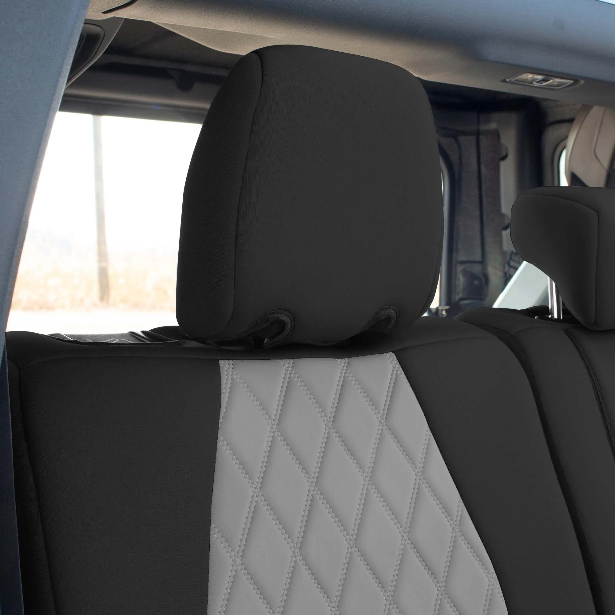 Ford Bronco Full Size SUV 2021-2024 - Rear Set Seat Covers  - Gray Ultraflex Neoprene