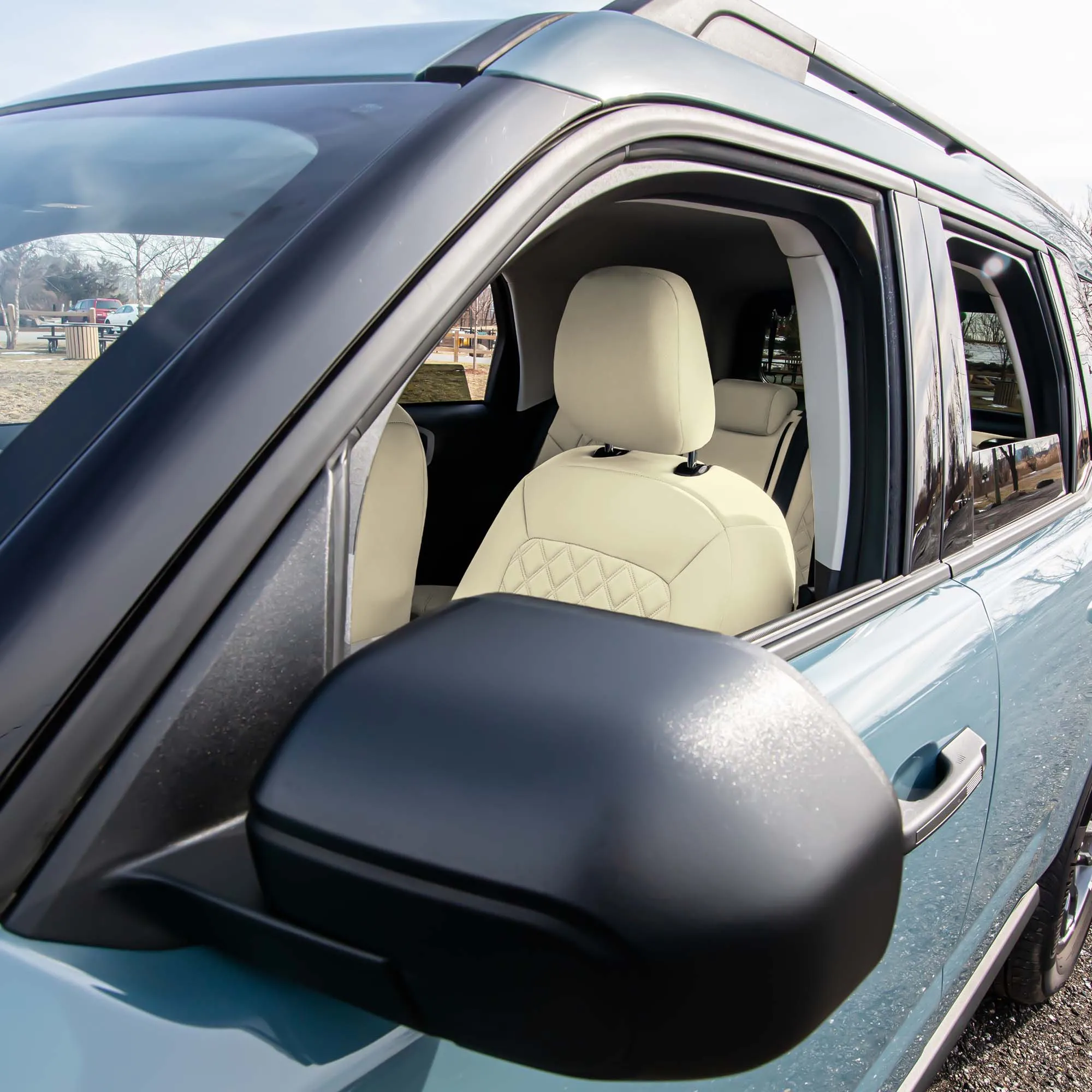 Ford Bronco Sport 2021-2024 - Front Set Seat Covers  -  Solid Beige Ultraflex Neoprene