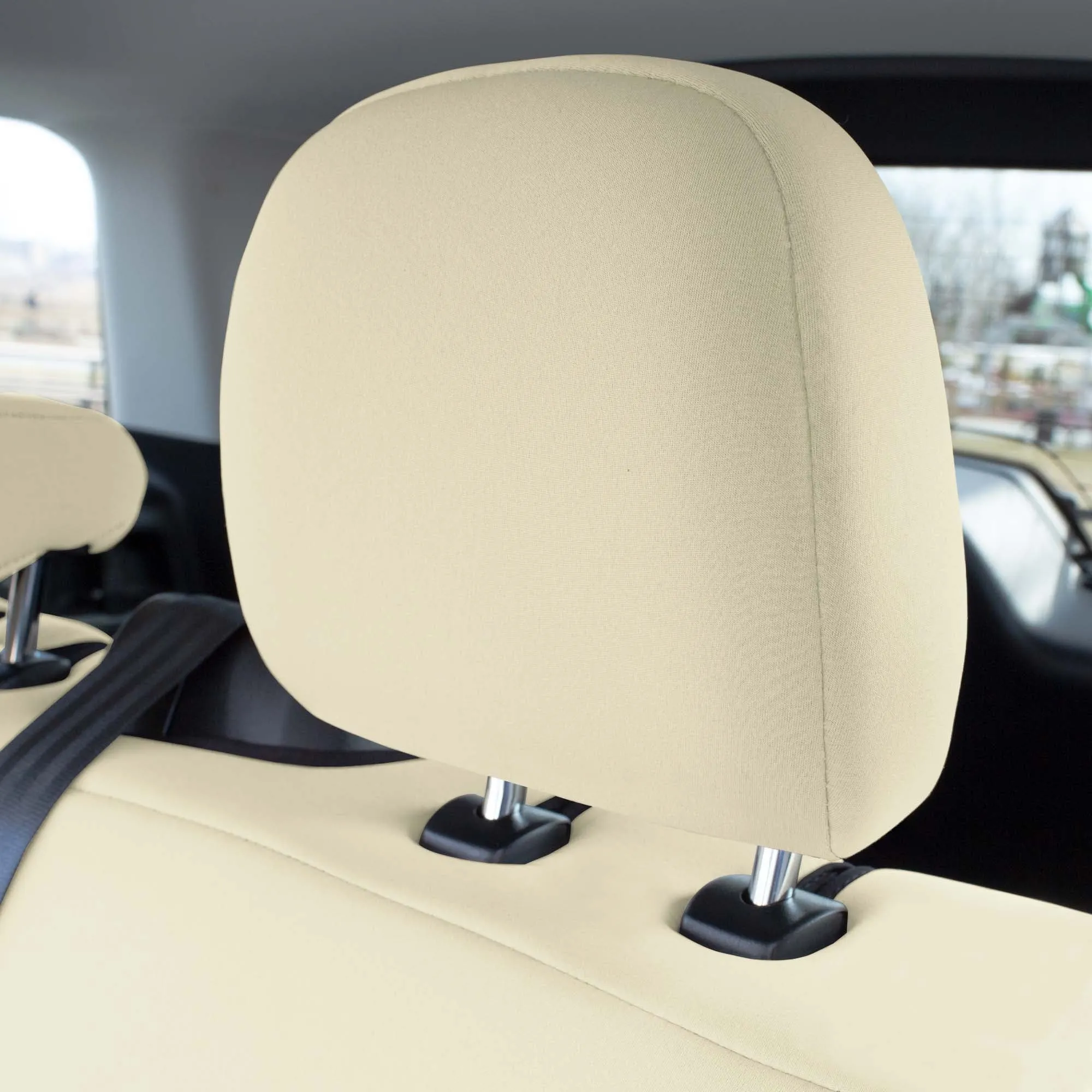 Ford Bronco Sport 2021-2024 - Front Set Seat Covers  -  Solid Beige Ultraflex Neoprene