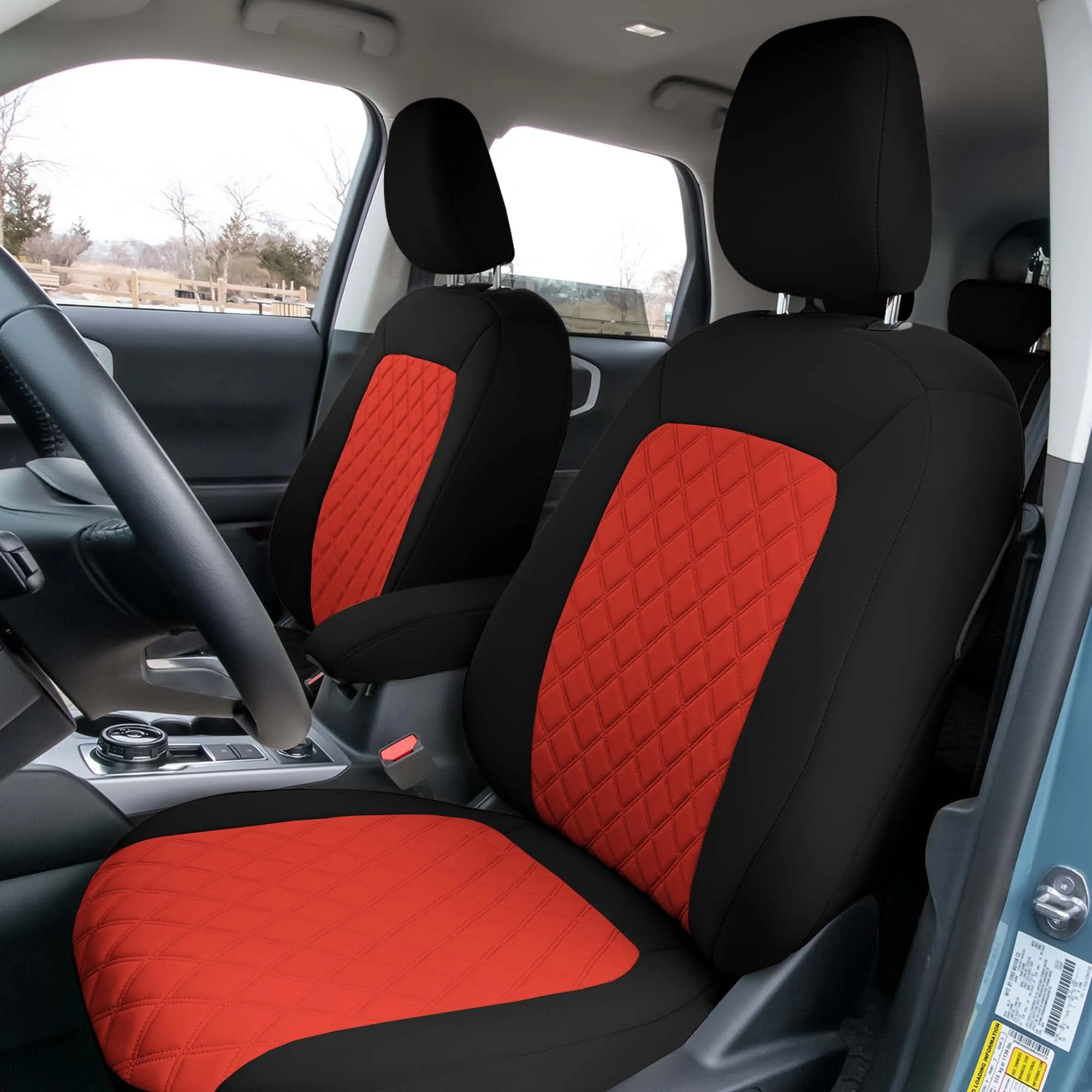 Ford Bronco Sport 2021-2024 - Full Set Seat Covers  -  Red Ultraflex Neoprene