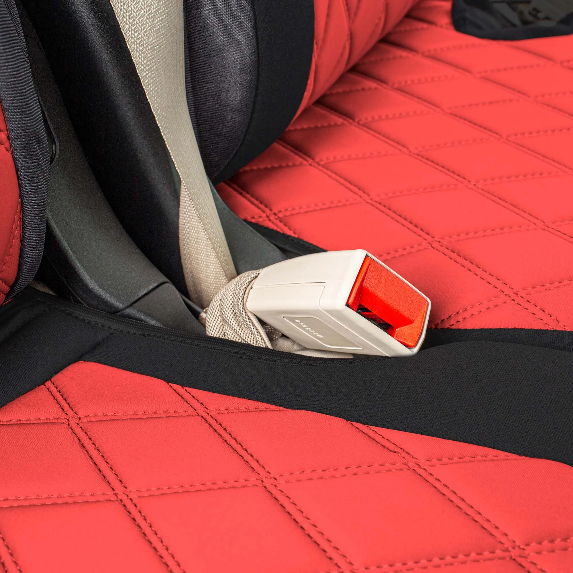 Ford Explorer Base 2020-2024  - 2nd Row Set Seat Covers  -  Red Ultraflex Neoprene