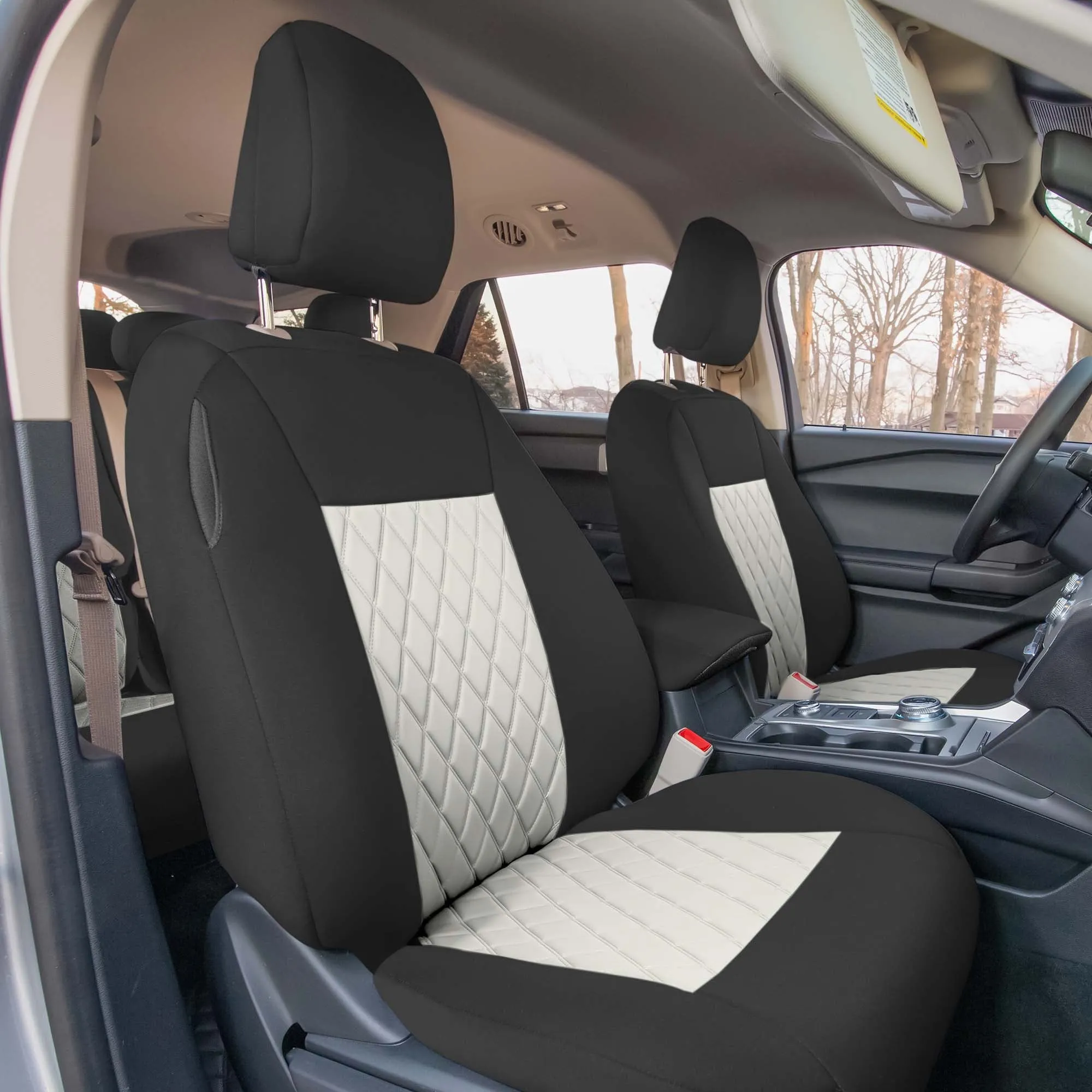 Ford Explorer Base 2020-2024  - Front Set Seat Covers  -  Beige Ultraflex Neoprene