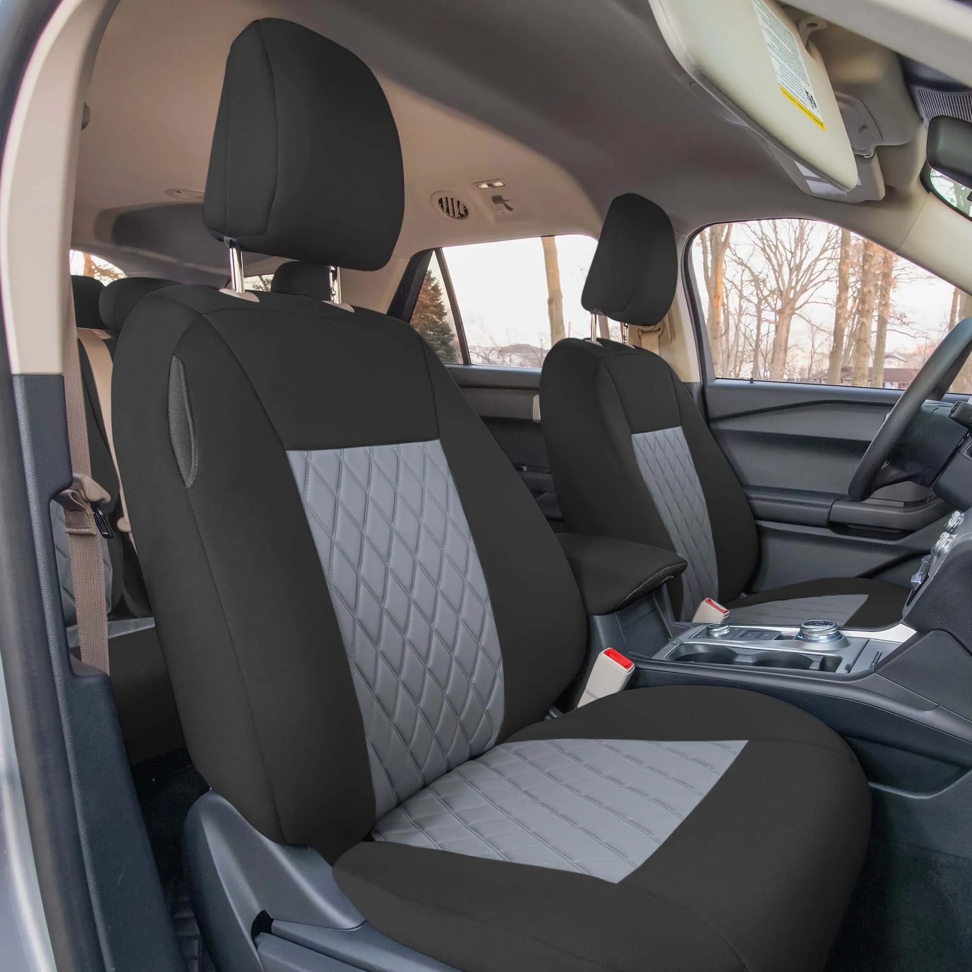 Ford Explorer Base 2020-2024  - Front Set Seat Covers  -  Gray Ultraflex Neoprene