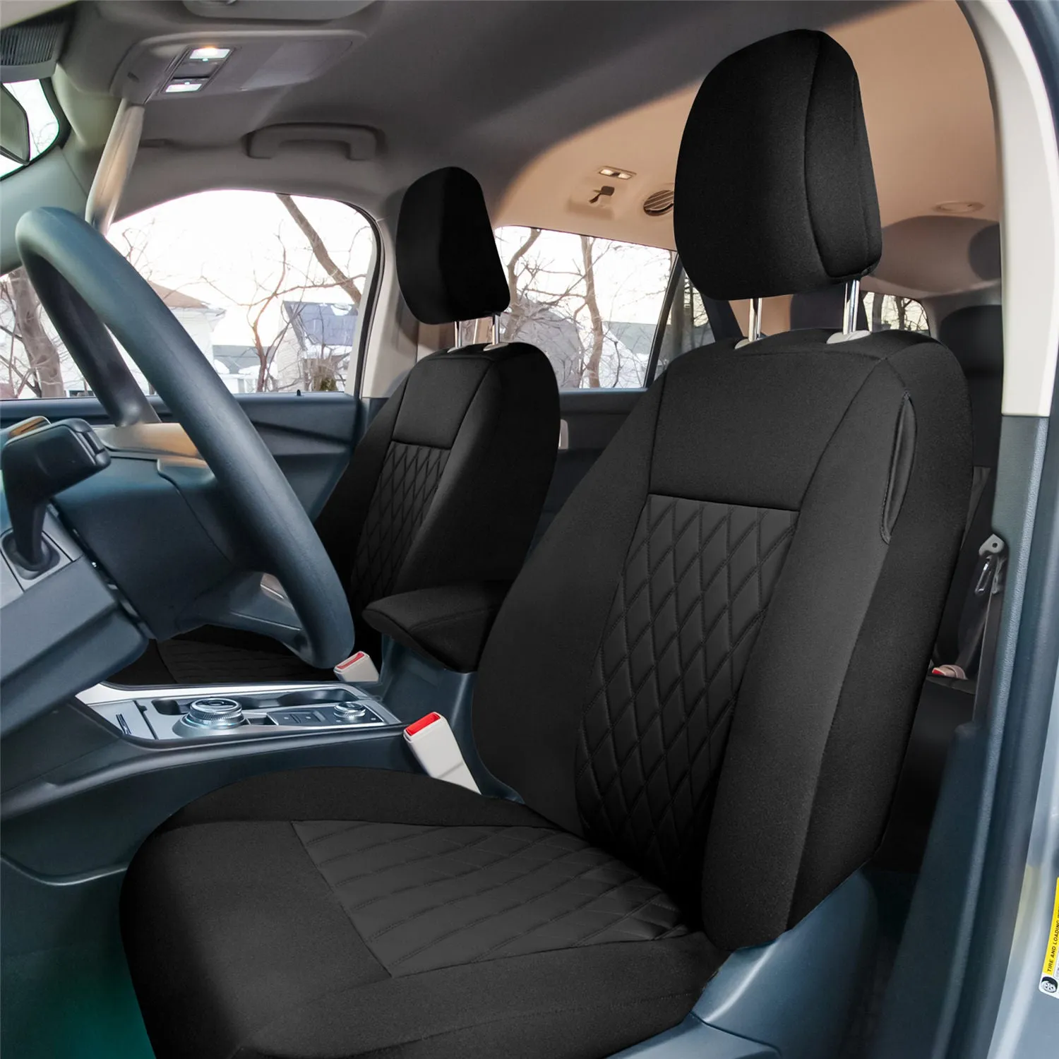 Ford Explorer Base 2020-2024  - Full Set Seat Covers  -  Black Ultraflex Neoprene