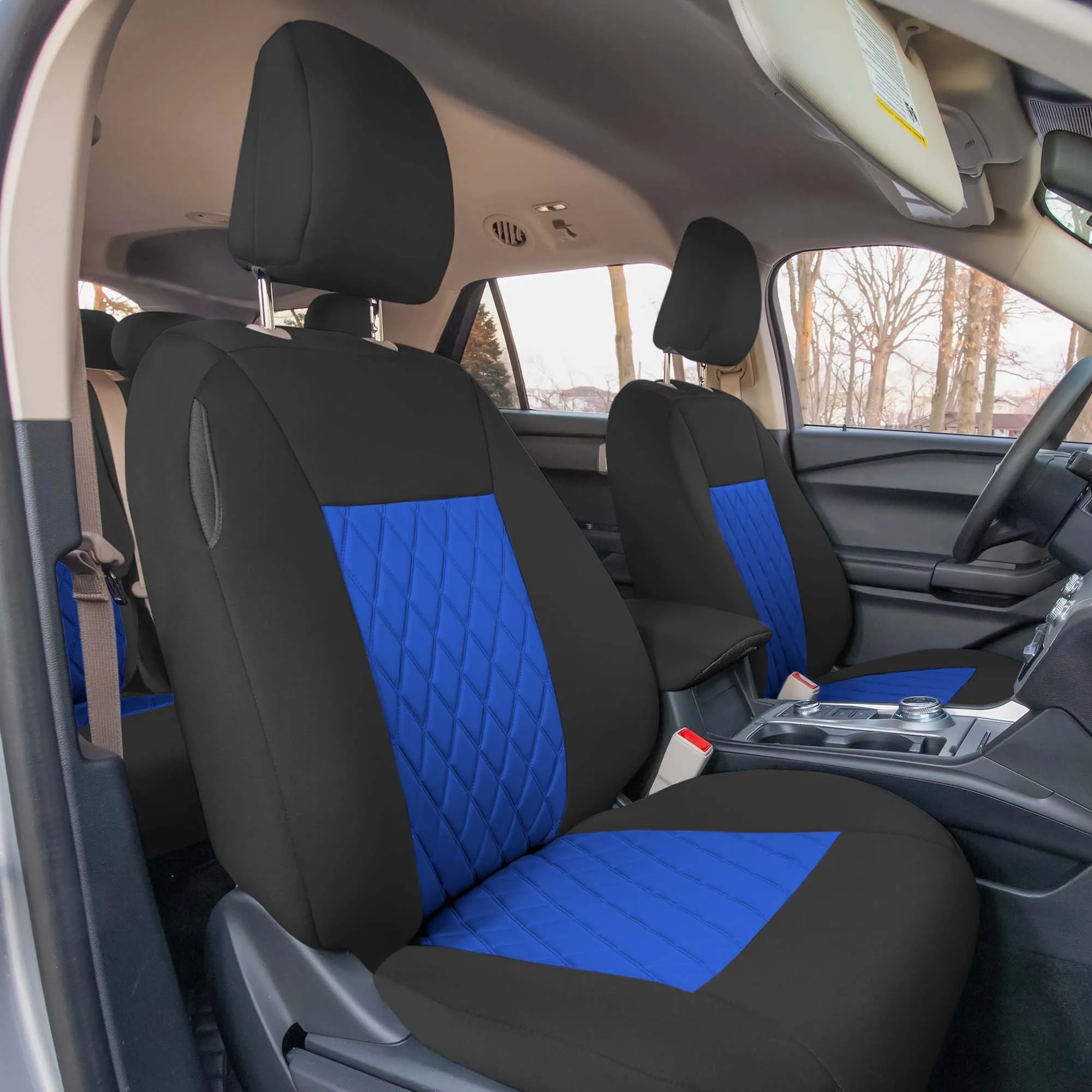 Ford Explorer Base 2020-2024  - Full Set Seat Covers  -  Blue Ultraflex Neoprene