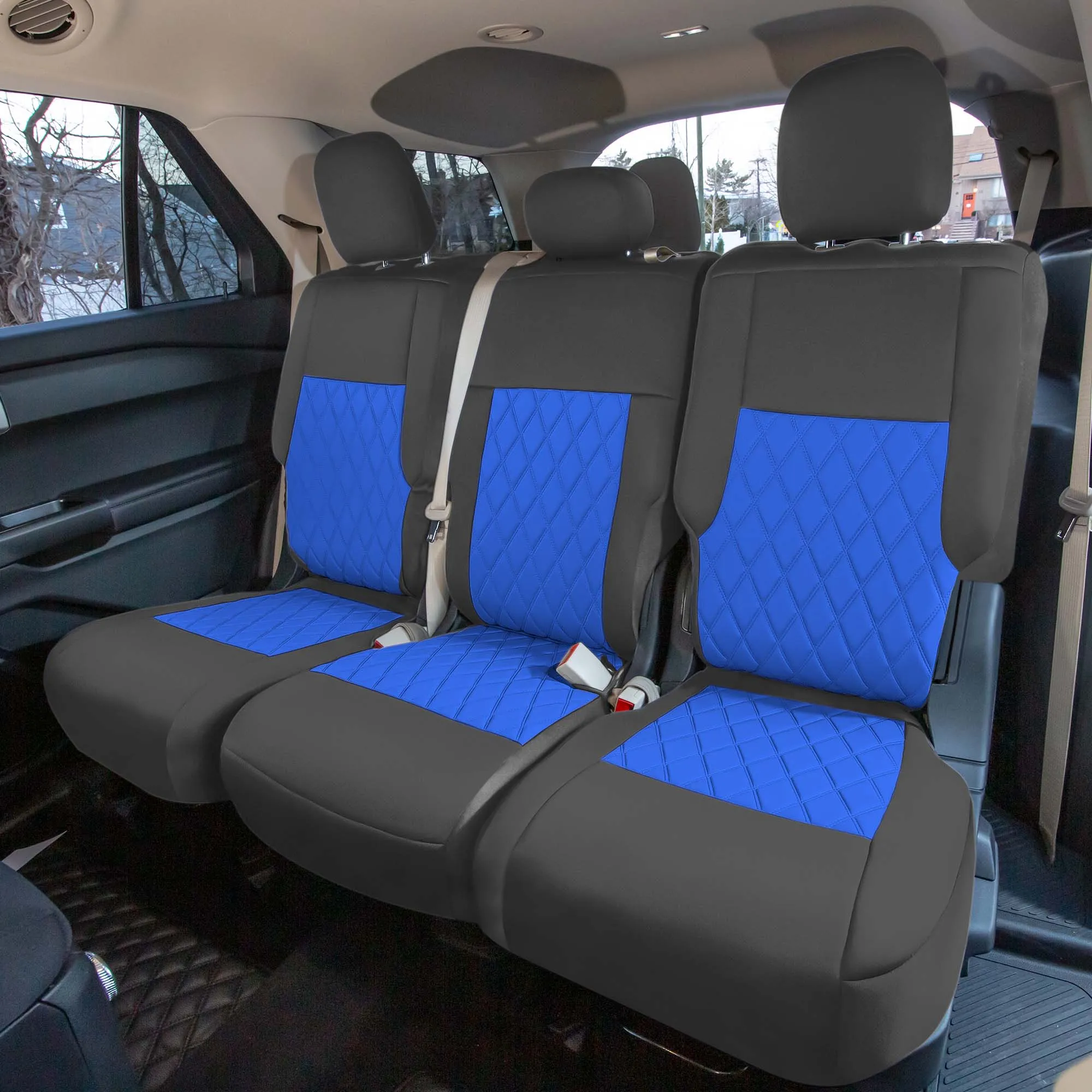 Ford Explorer Base 2020-2024  - Full Set Seat Covers  -  Blue Ultraflex Neoprene