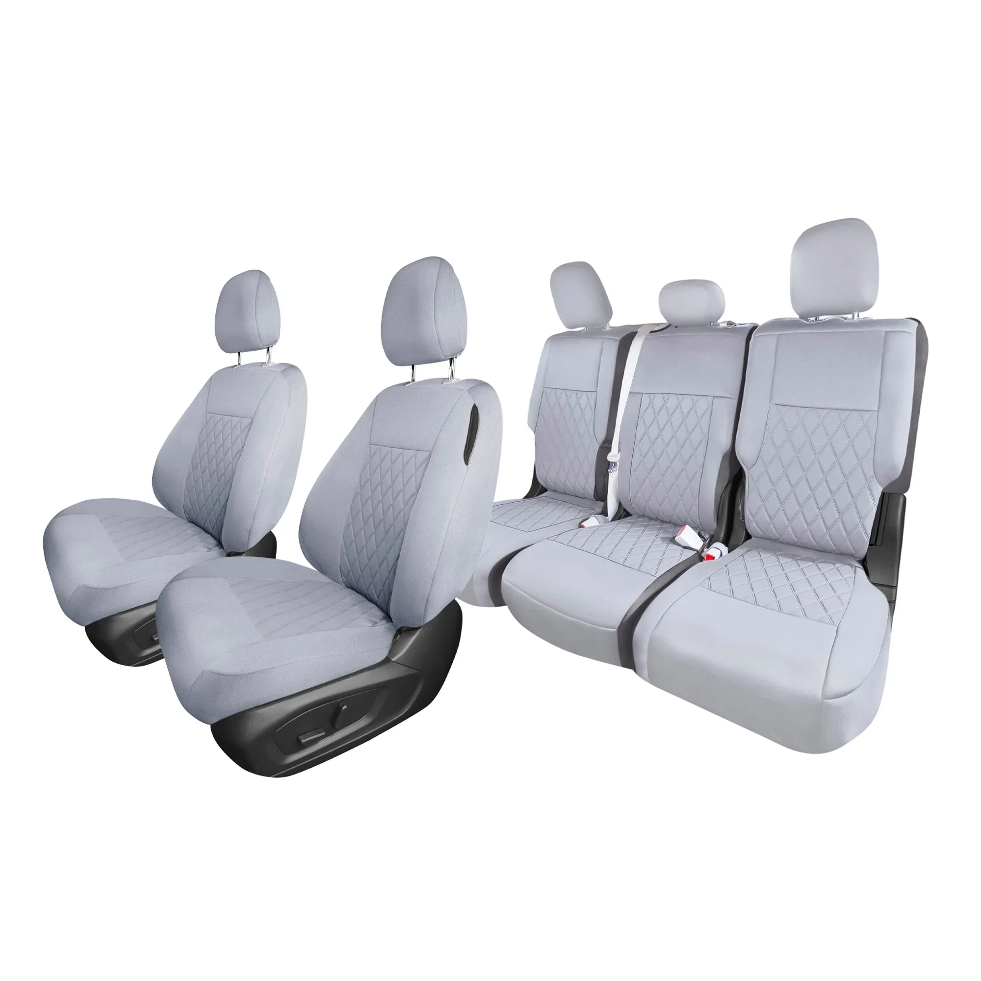Ford Explorer Base 2020-2024  - Full Set Seat Covers  -  Solid Gray Ultraflex Neoprene