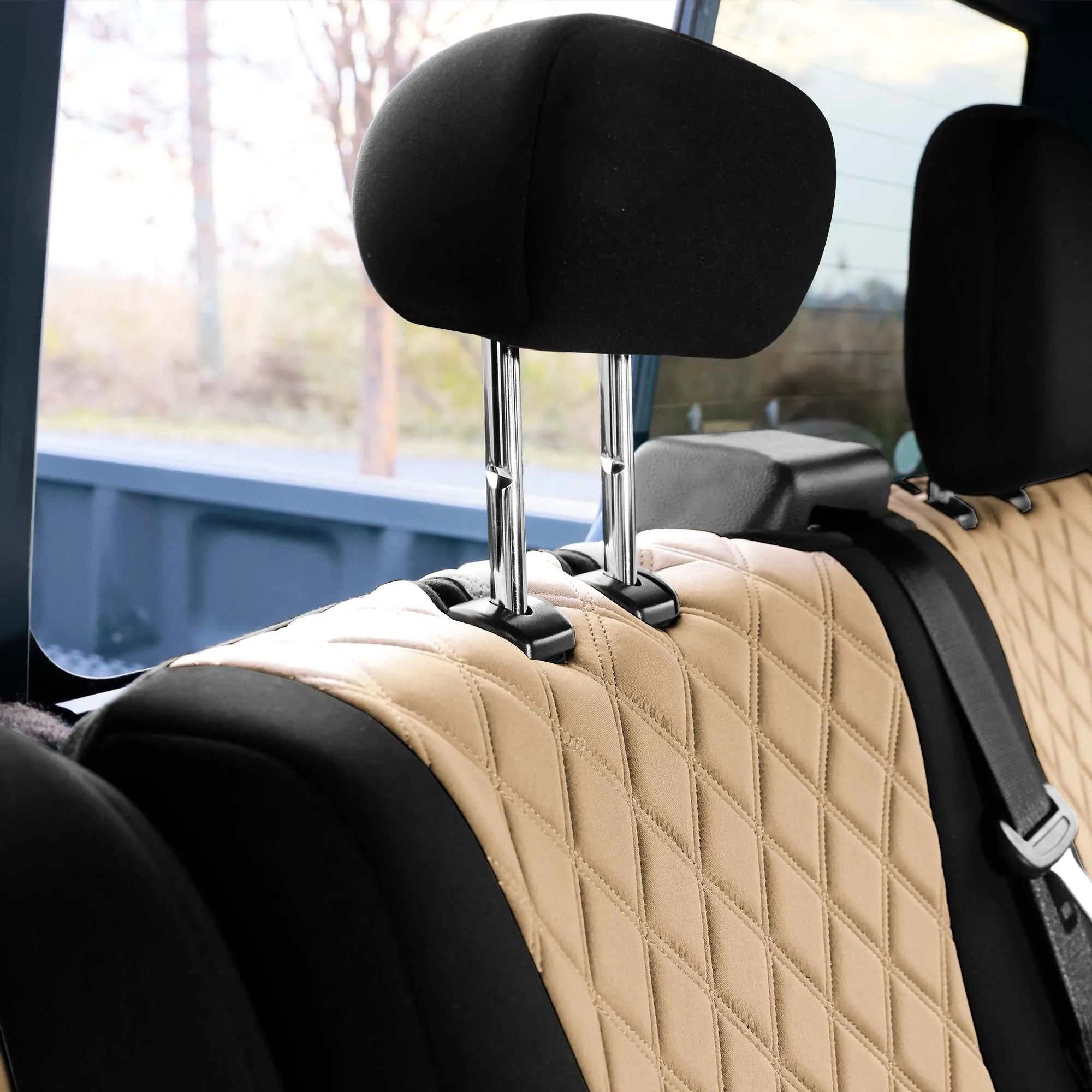 Ford F-150 2015-2024  - Ford F-250 F-350 F-450 2017-2022 - Full Set Seat Covers - Beige Ultraflex Neoprene