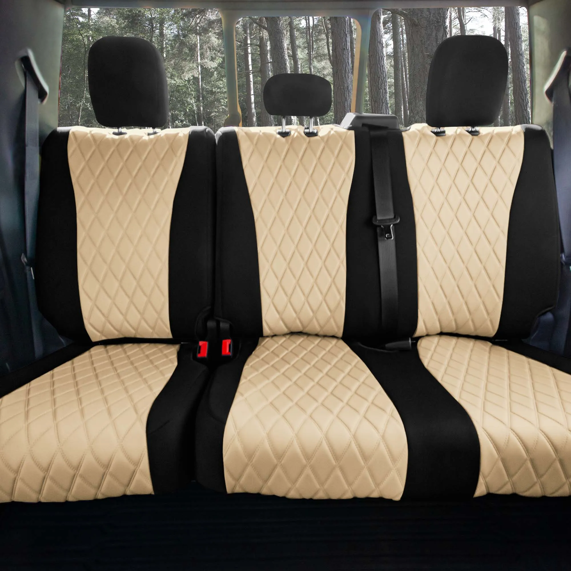 Ford F-150 2015-2024  - Ford F-250 F-350 F-450 2017-2022 - Full Set Seat Covers - Beige Ultraflex Neoprene
