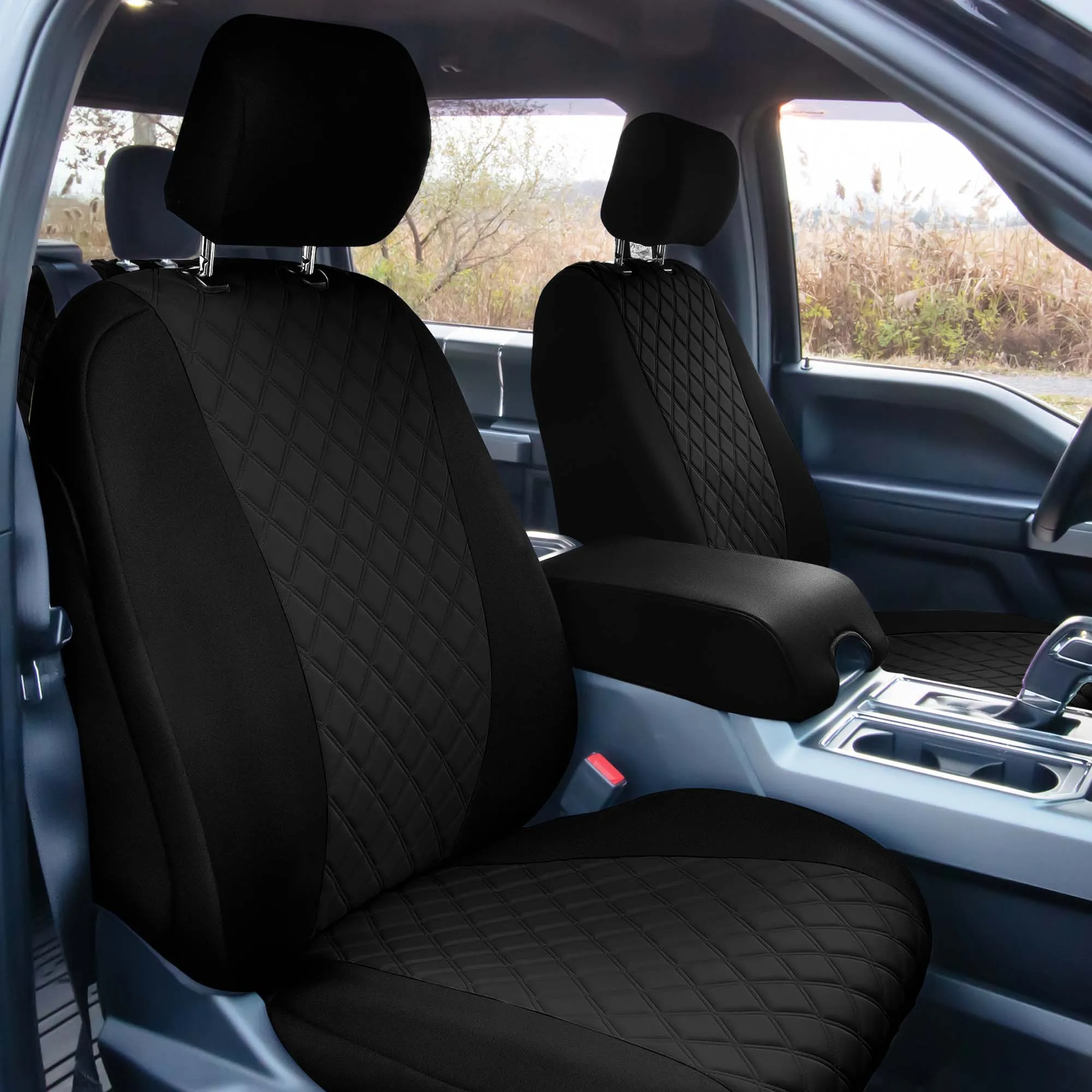 Ford F-150 2015-2024  - Ford F-250 F-350 F-450 2017-2022 - Full Set Seat Covers - Black Ultraflex Neoprene