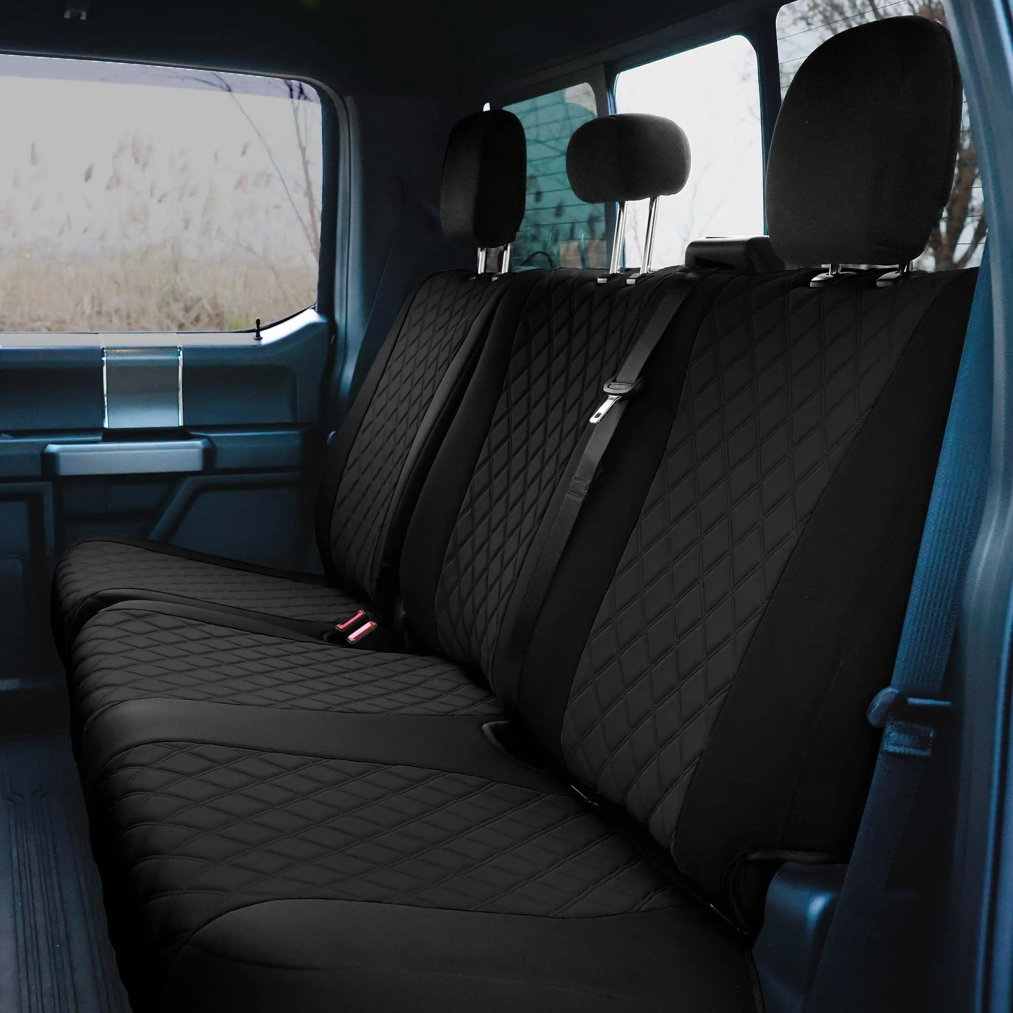 Ford F-150 2015-2024  - Ford F-250 F-350 F-450 2017-2022 - Full Set Seat Covers - Black Ultraflex Neoprene