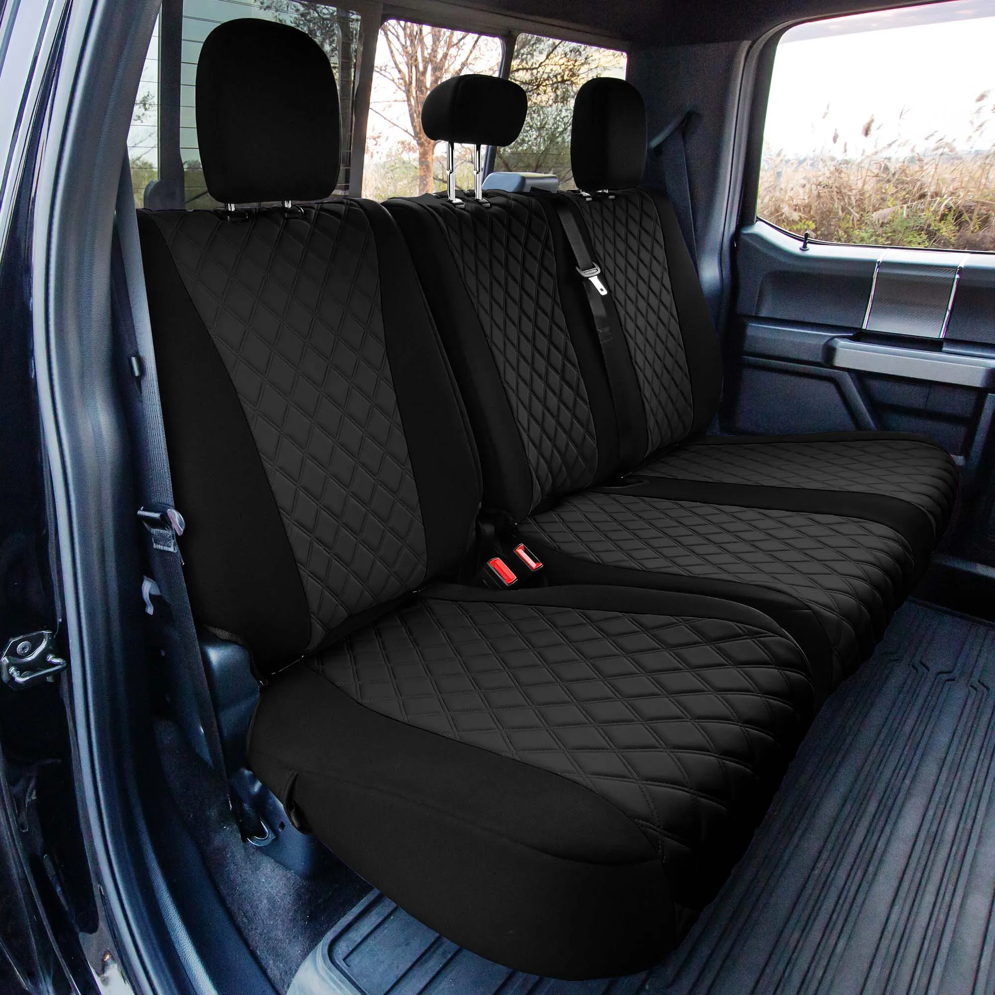 Ford F-150 2015-2024  - Ford F-250 F-350 F-450 2017-2022 - Full Set Seat Covers - Black Ultraflex Neoprene