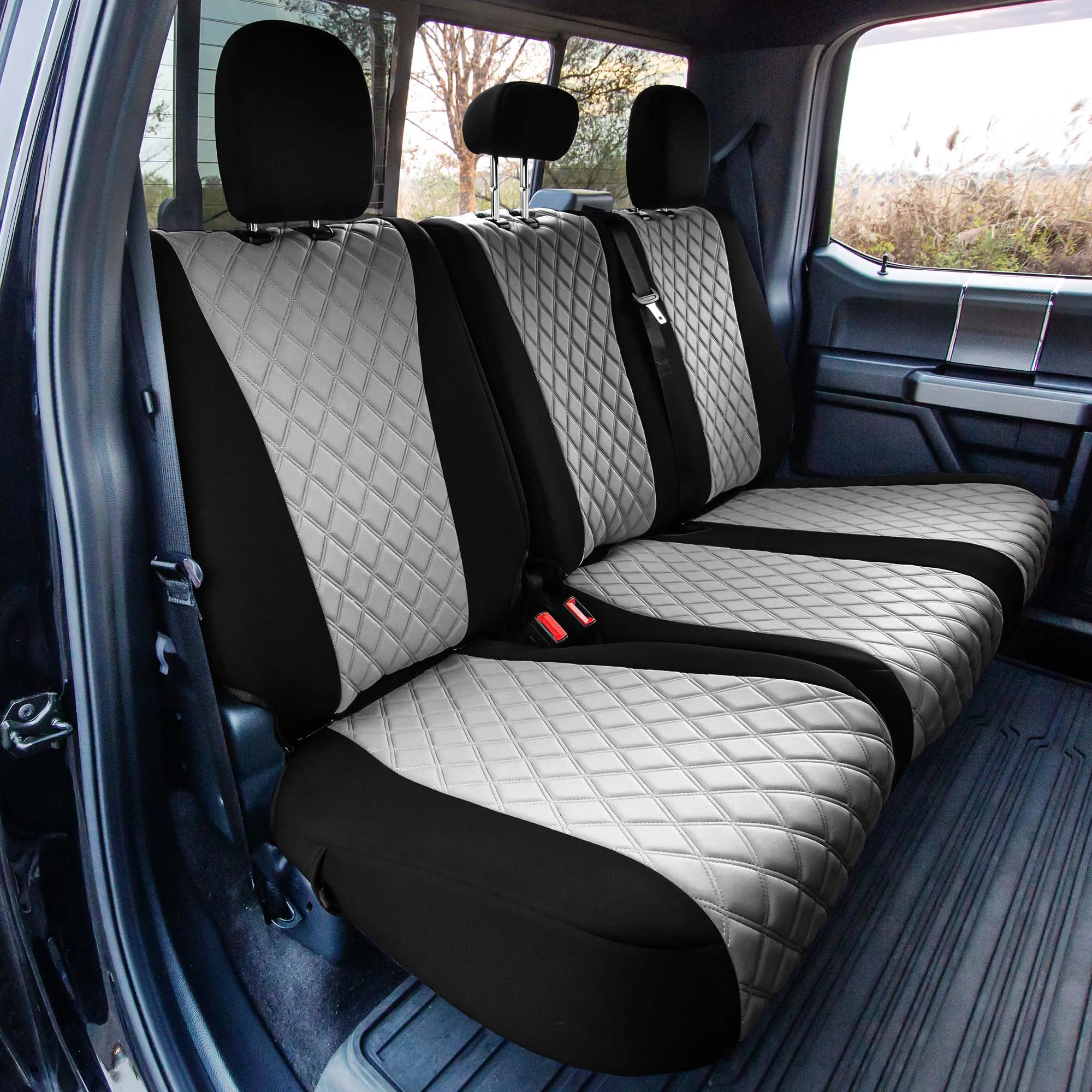 Ford F-150 2015-2024  - Ford F-250 F-350 F-450 2017-2022 - Full Set Seat Covers - Gray Ultraflex Neoprene