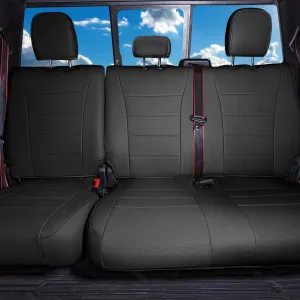 Ford F-150 2015-2024  - Ford F-250 F-350 F-450 2017-2022 - Rear Set Seat Covers - Black Faux Leather