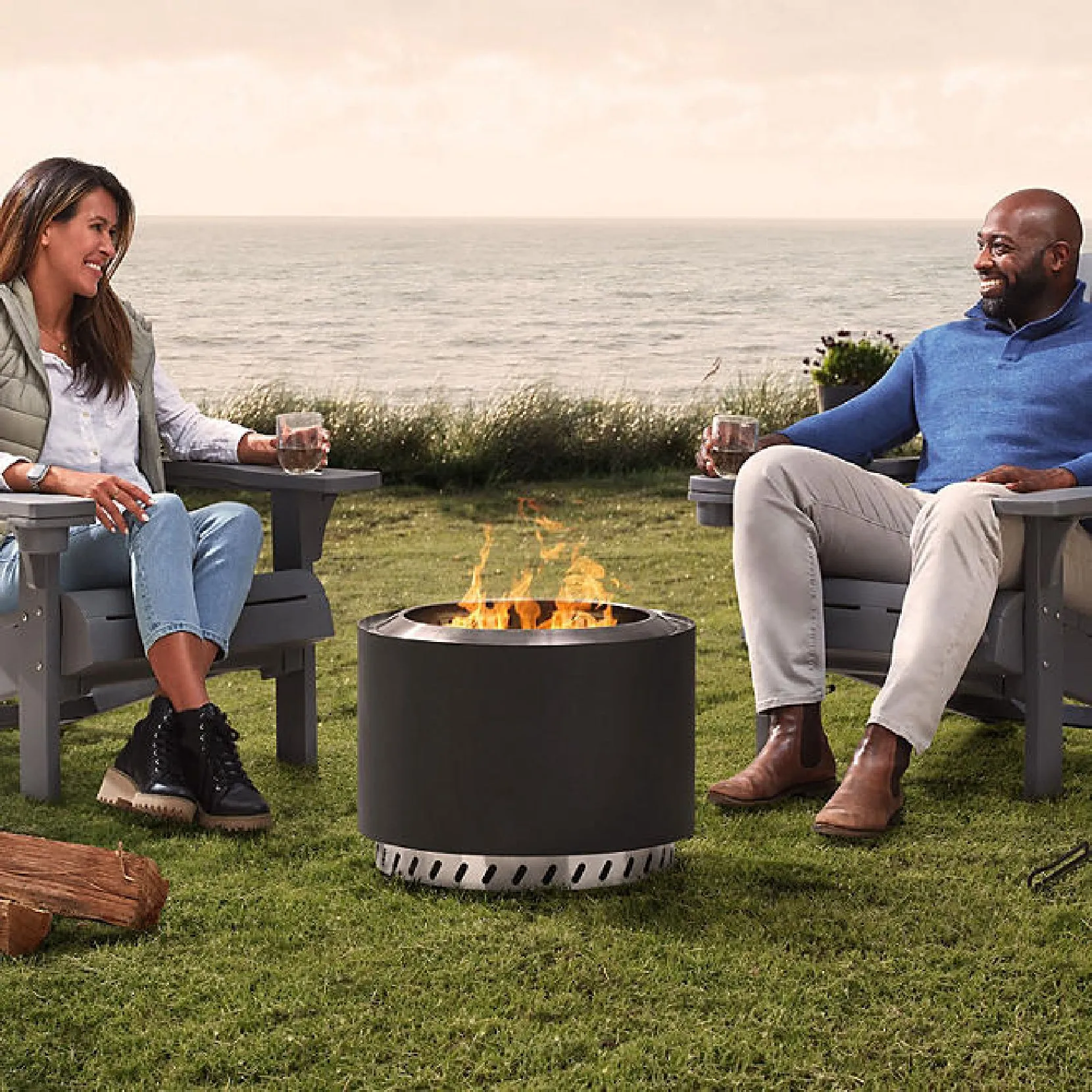 FT-11224 22" Smokeless Wood Fire Pit with All-Weather Cover