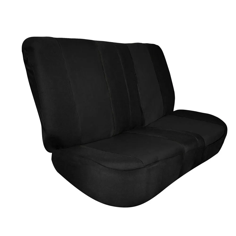 Full Coverage Flat Cloth Seat Covers - Rear Black