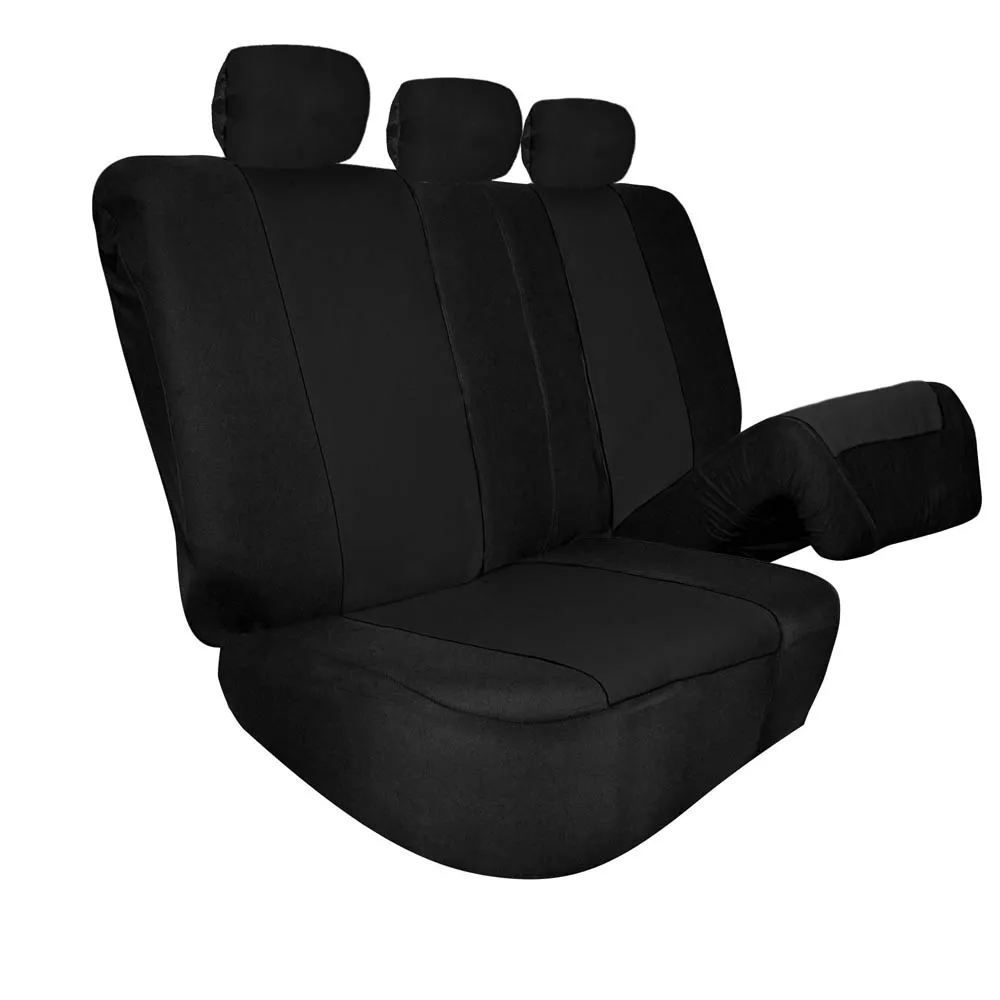 Full Coverage Flat Cloth Seat Covers - Rear Black