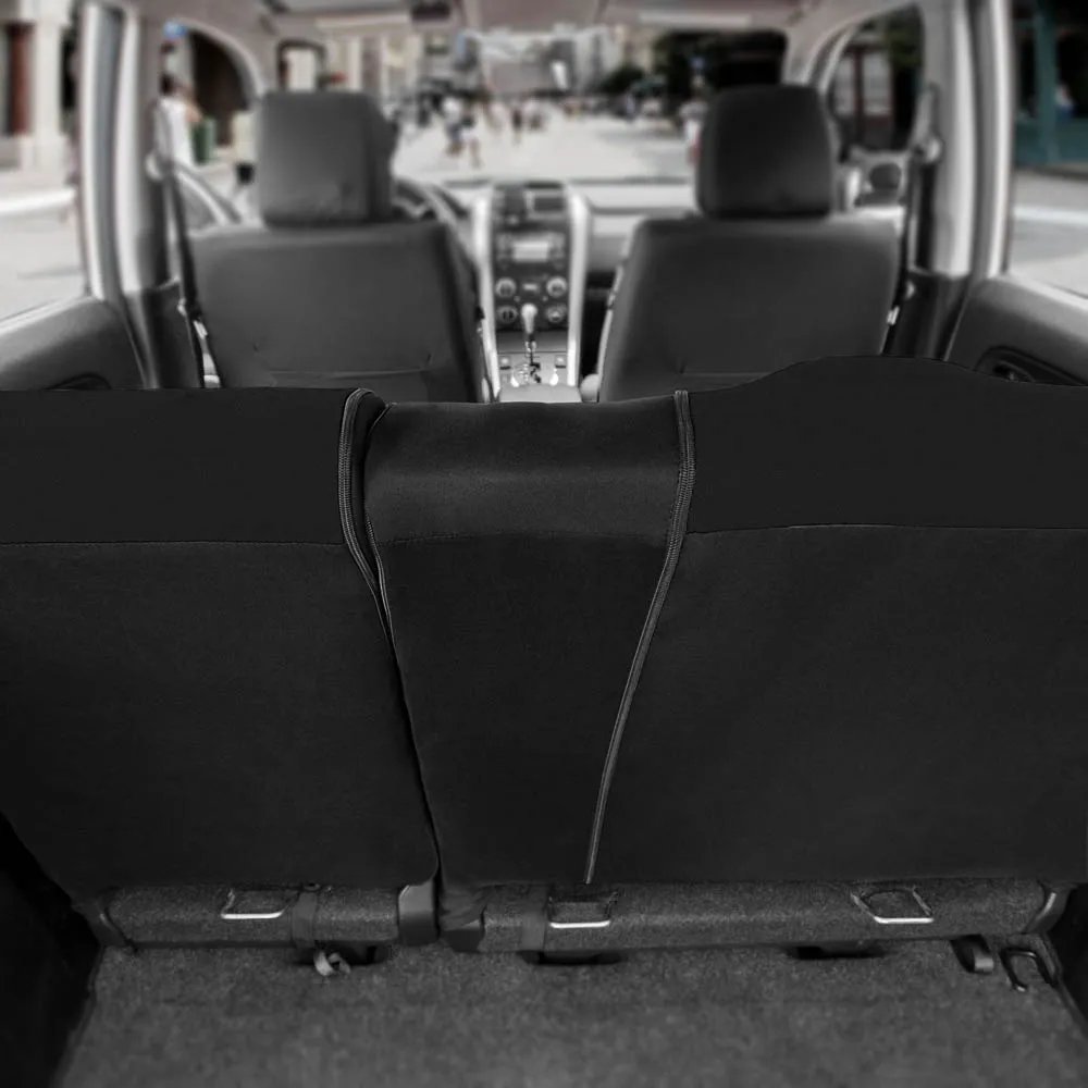 Full Coverage Flat Cloth Seat Covers - Rear Black