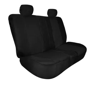 Full Coverage Flat Cloth Seat Covers - Rear Black