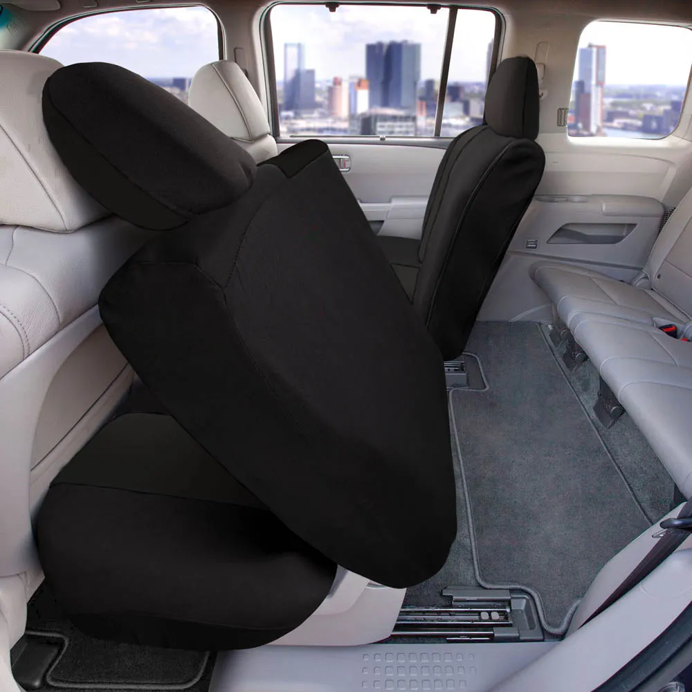 Full Coverage Flat Cloth Seat Covers - Rear Black