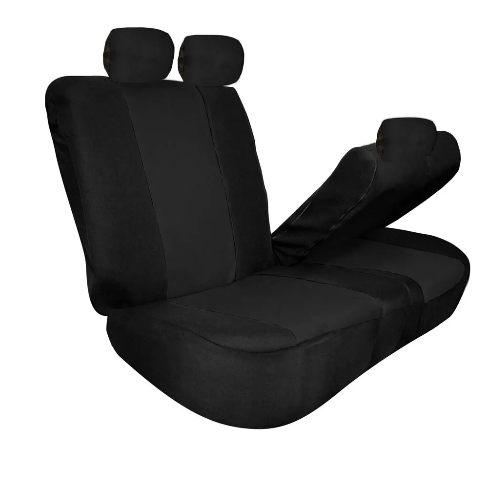 Full Coverage Flat Cloth Seat Covers - Rear Black