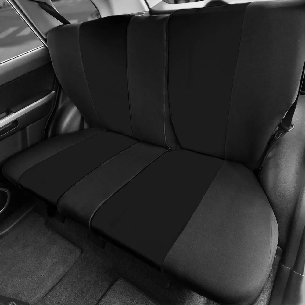 Full Coverage Flat Cloth Seat Covers - Rear Black