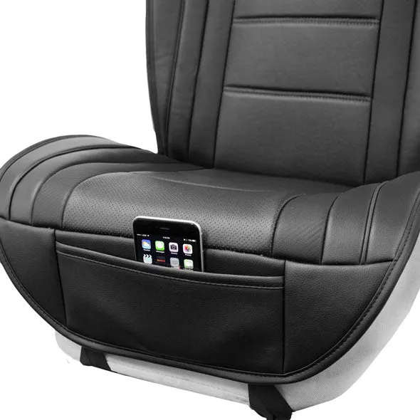 Futuristic Faux Leather Seat Cushions - Full Set Black
