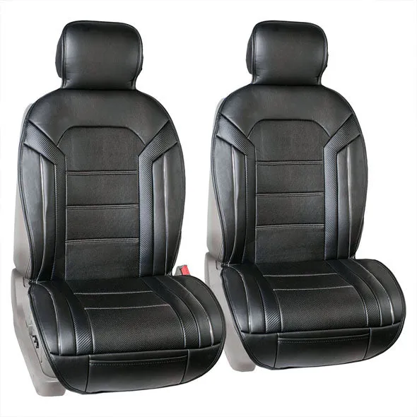 Futuristic Faux Leather Seat Cushions - Full Set Black