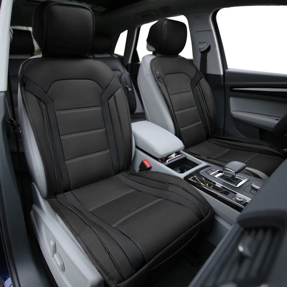 Futuristic Faux Leather Seat Cushions - Full Set Black