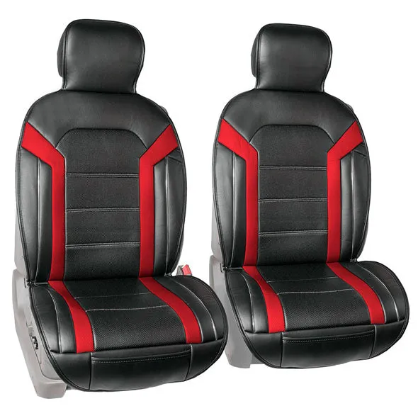 Futuristic Faux Leather Seat Cushions - Full Set Red