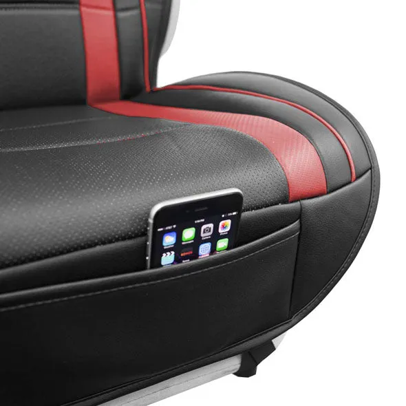 Futuristic Faux Leather Seat Cushions - Full Set Red