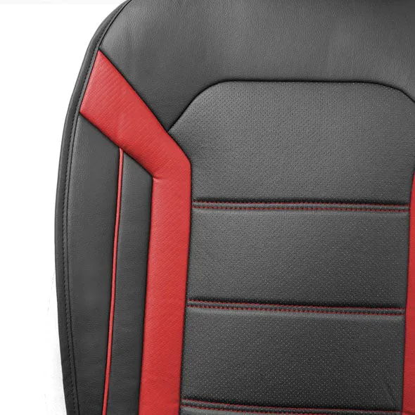 Futuristic Faux Leather Seat Cushions - Full Set Red