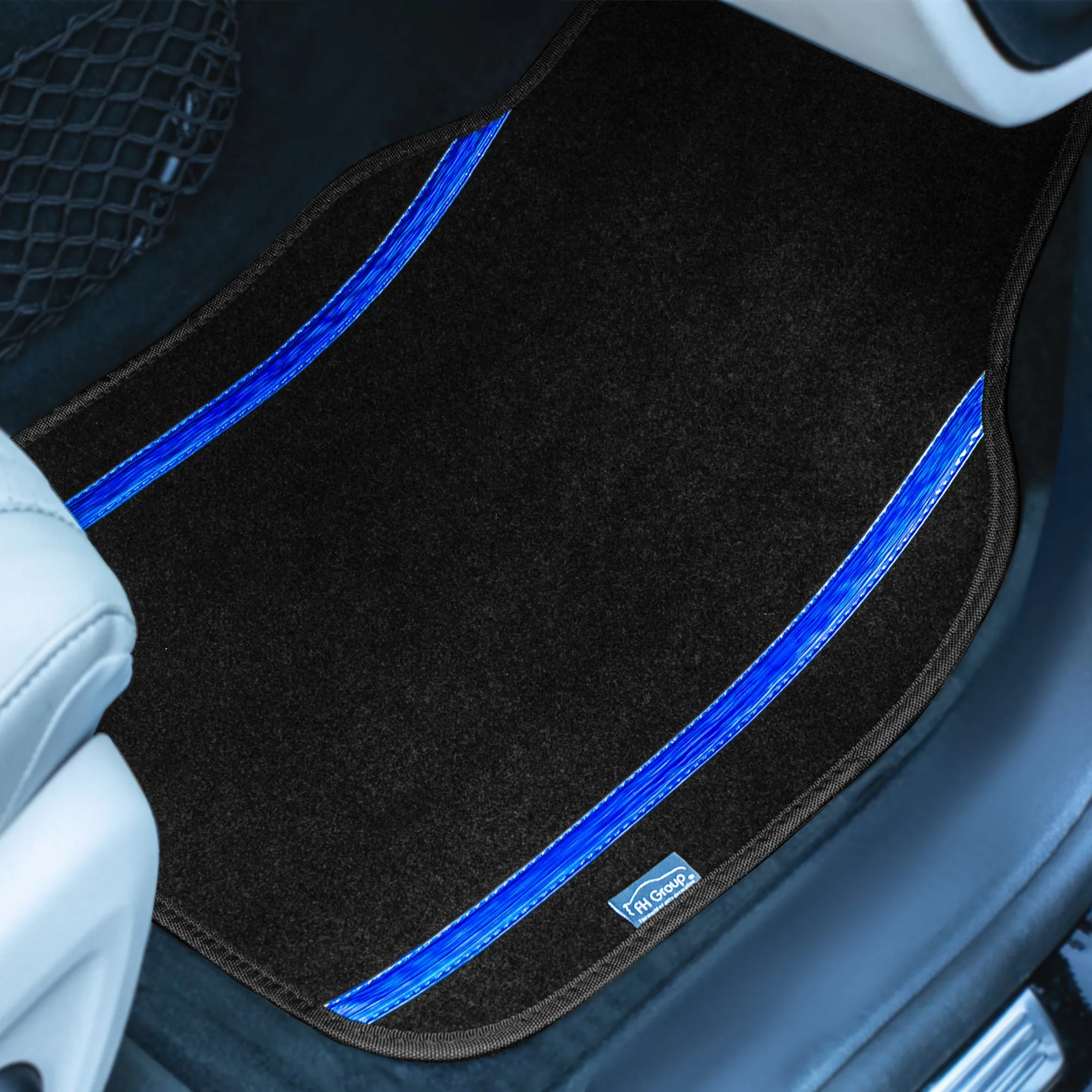 Galaxy13 Metallic Stripe Non-Slip Carpet Floor Mats - Full Set Blue