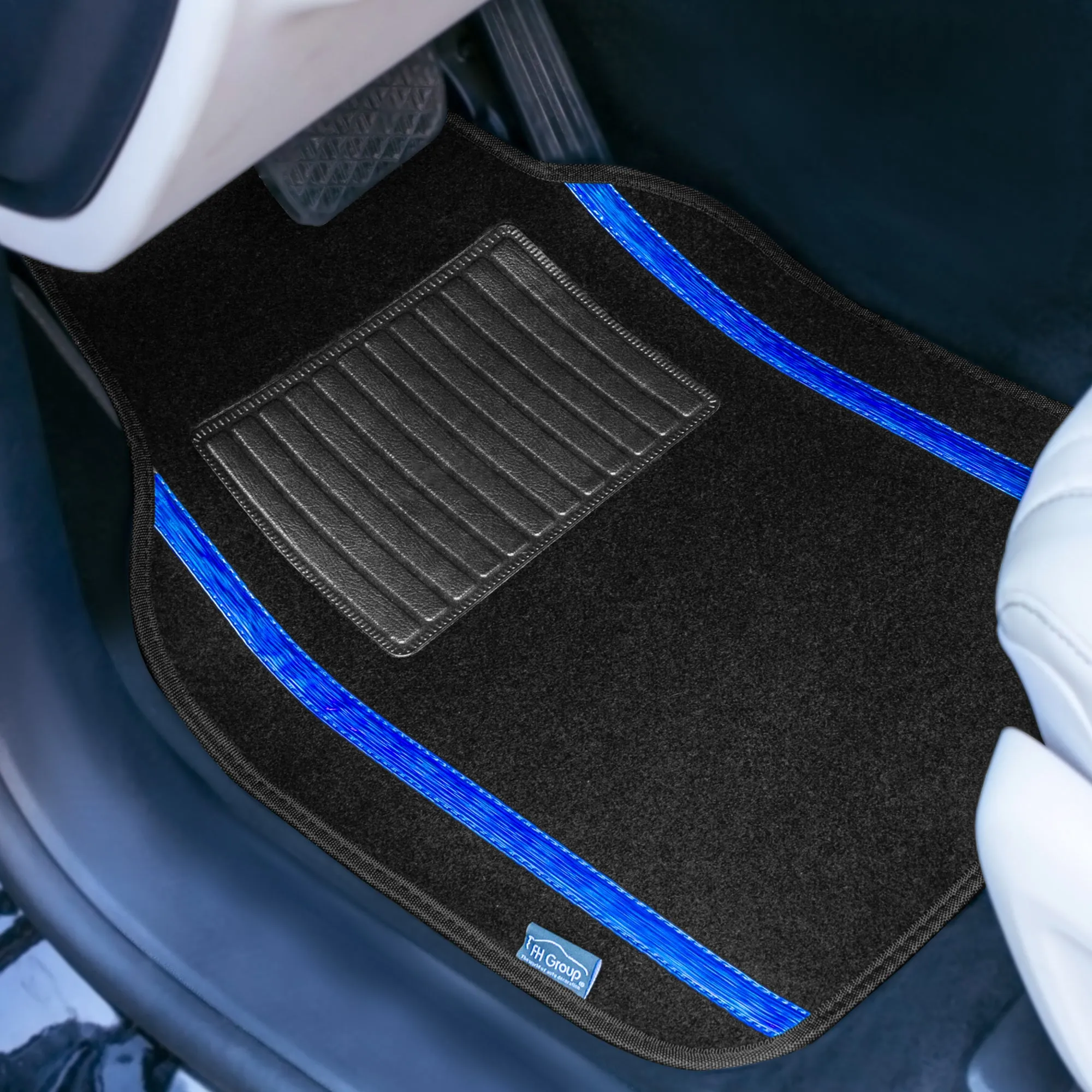 Galaxy13 Metallic Stripe Non-Slip Carpet Floor Mats - Full Set Blue