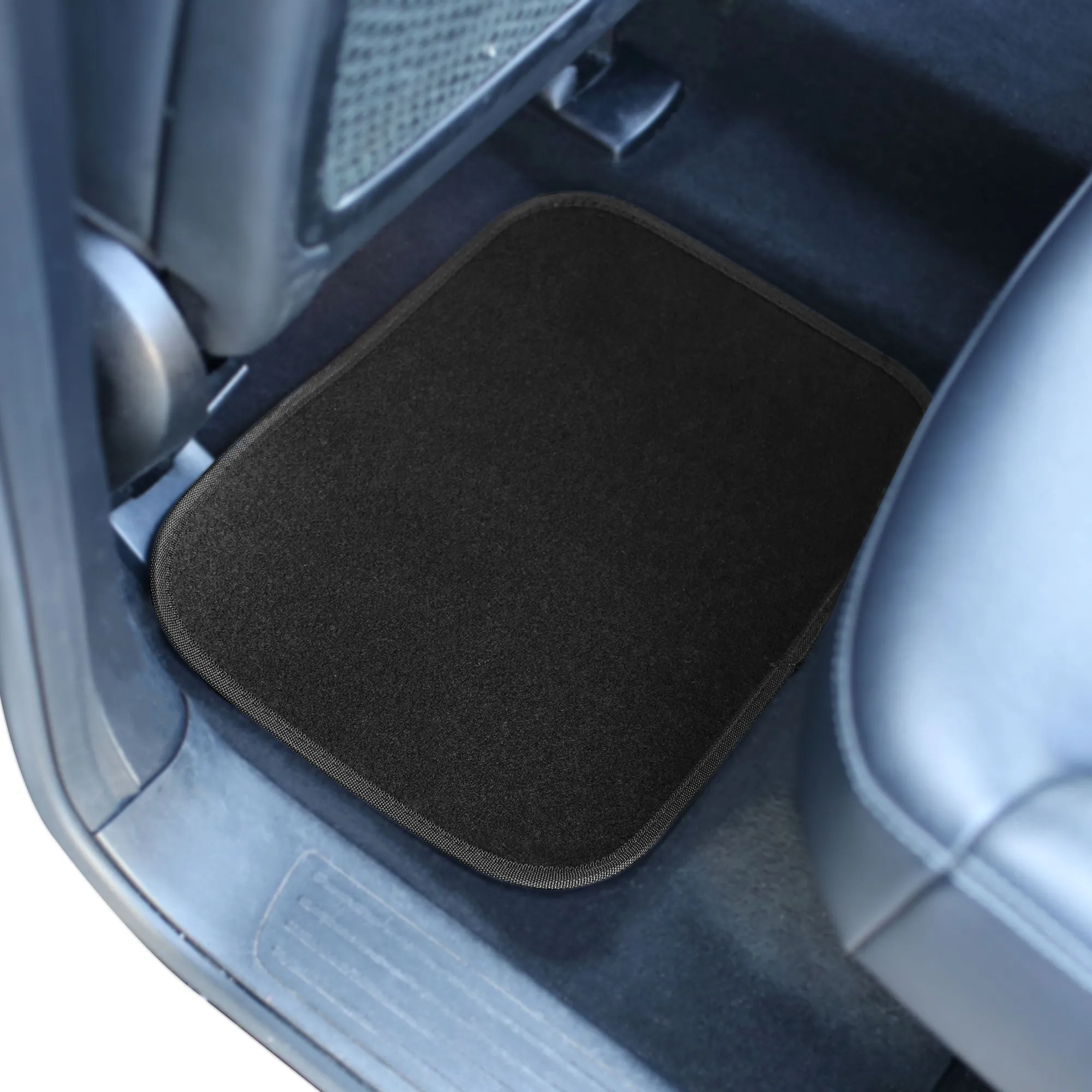 Galaxy13 Metallic Striped Deluxe Leatherette Seat Covers and Matching Floor Mats - Black Combo Set