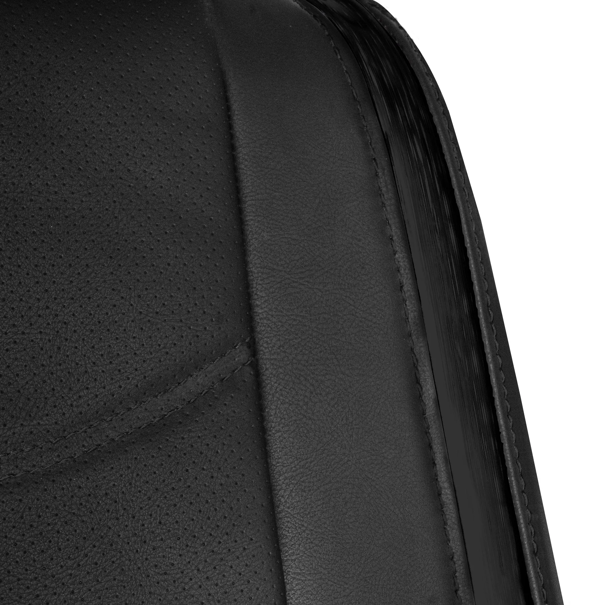 Galaxy13 Metallic Striped Deluxe Leatherette Seat Covers and Matching Floor Mats - Black Combo Set