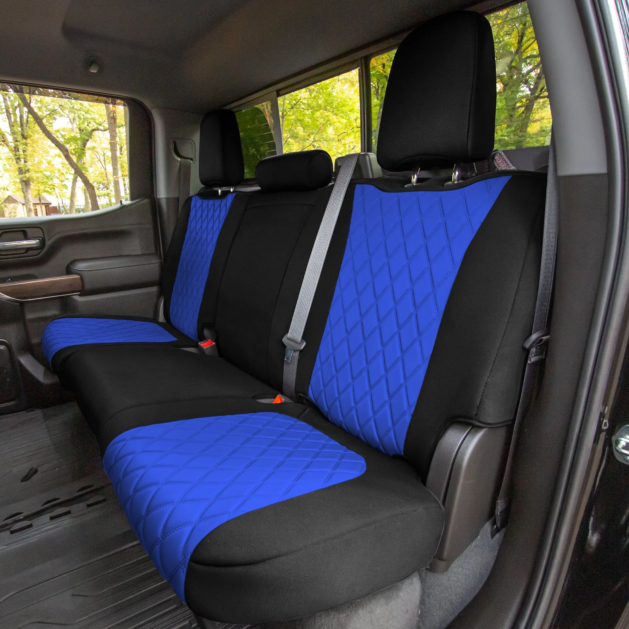 GMC Sierra 1500 2500HD 3500HD SLE Base  2019-2023 - Full Set Seat Covers - Blue Ultraflex Neoprene
