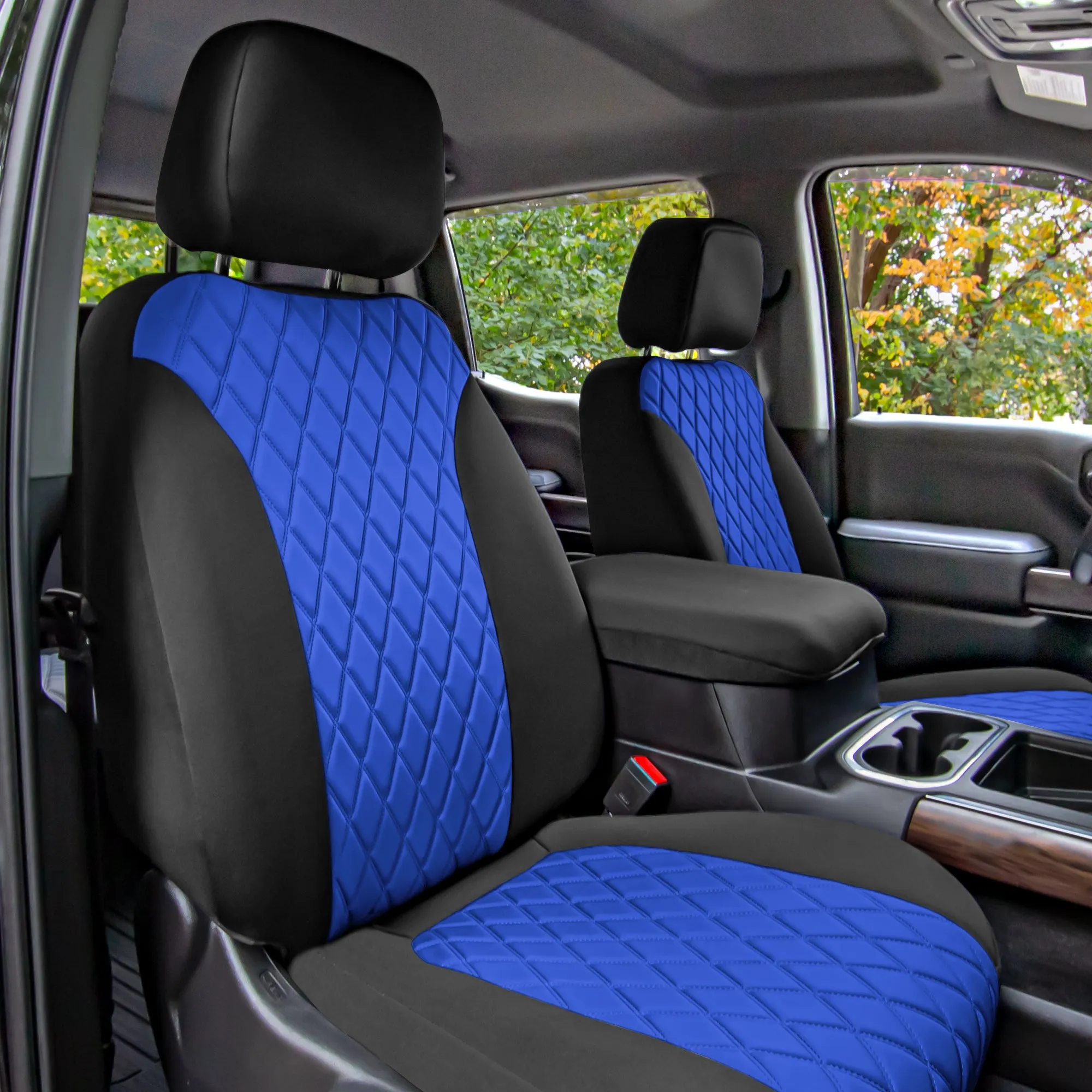 GMC Sierra 1500 2500HD 3500HD SLE Base  2019-2023 - Full Set Seat Covers - Blue Ultraflex Neoprene