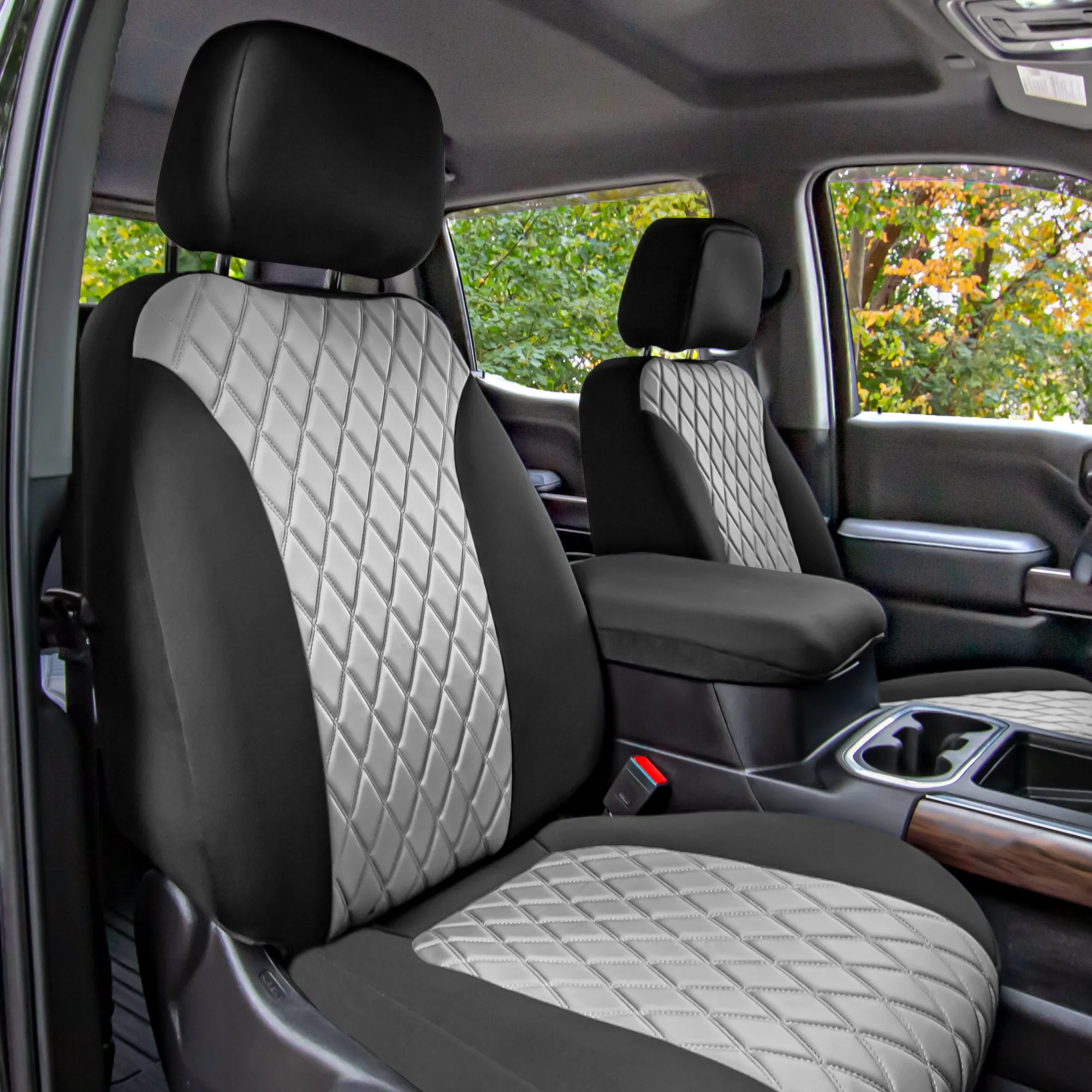 GMC Sierra 1500 2500HD 3500HD SLE Base  2019-2023 - Full Set Seat Covers - Gray Ultraflex Neoprene