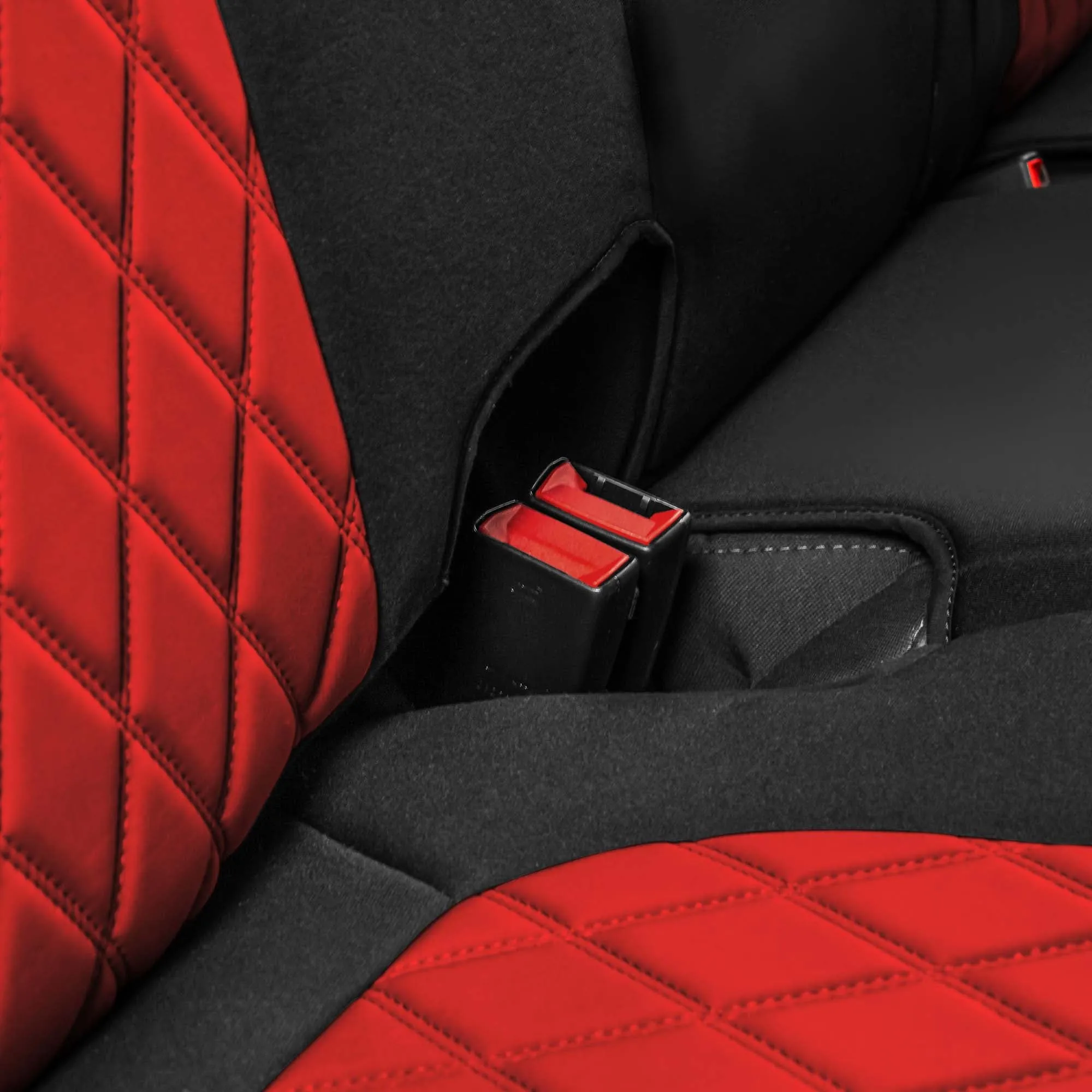 GMC Sierra 1500 2500HD 3500HD SLE Base  2019-2023 - Rear Set Seat Covers - Red Ultraflex Neoprene